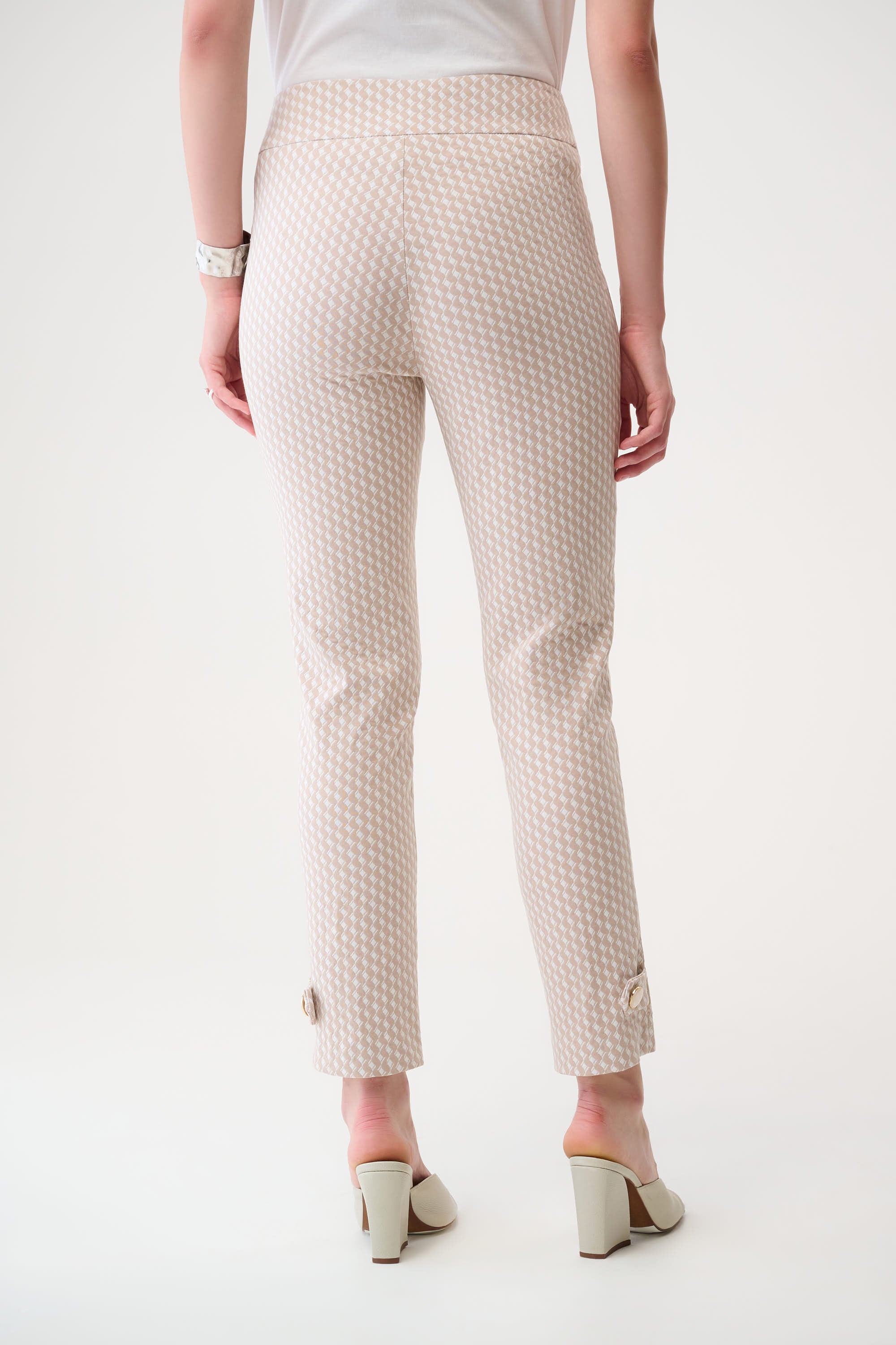 Geometric Jacquard Pull-On Slim Fit Pants