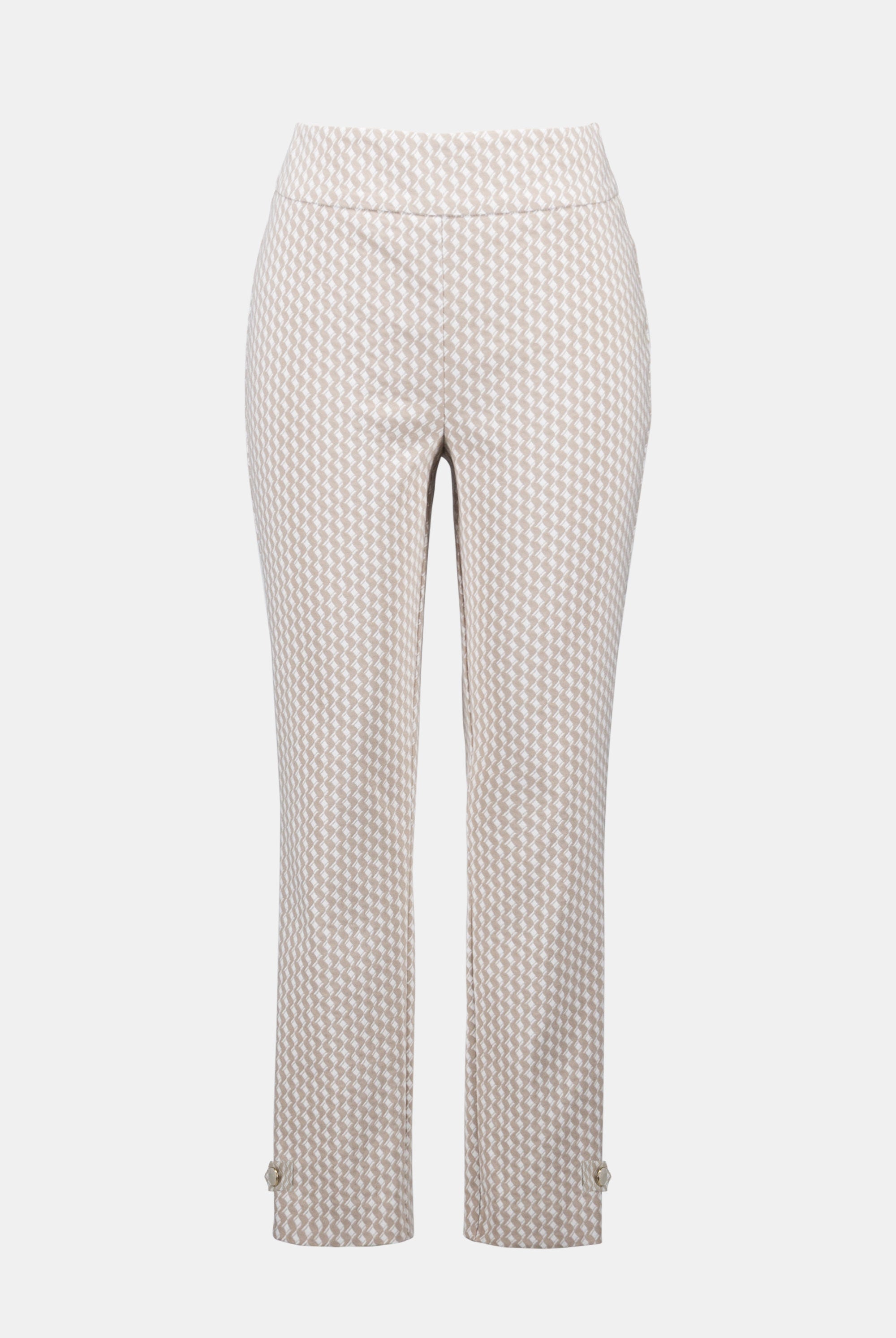 Geometric Jacquard Pull-On Slim Fit Pants