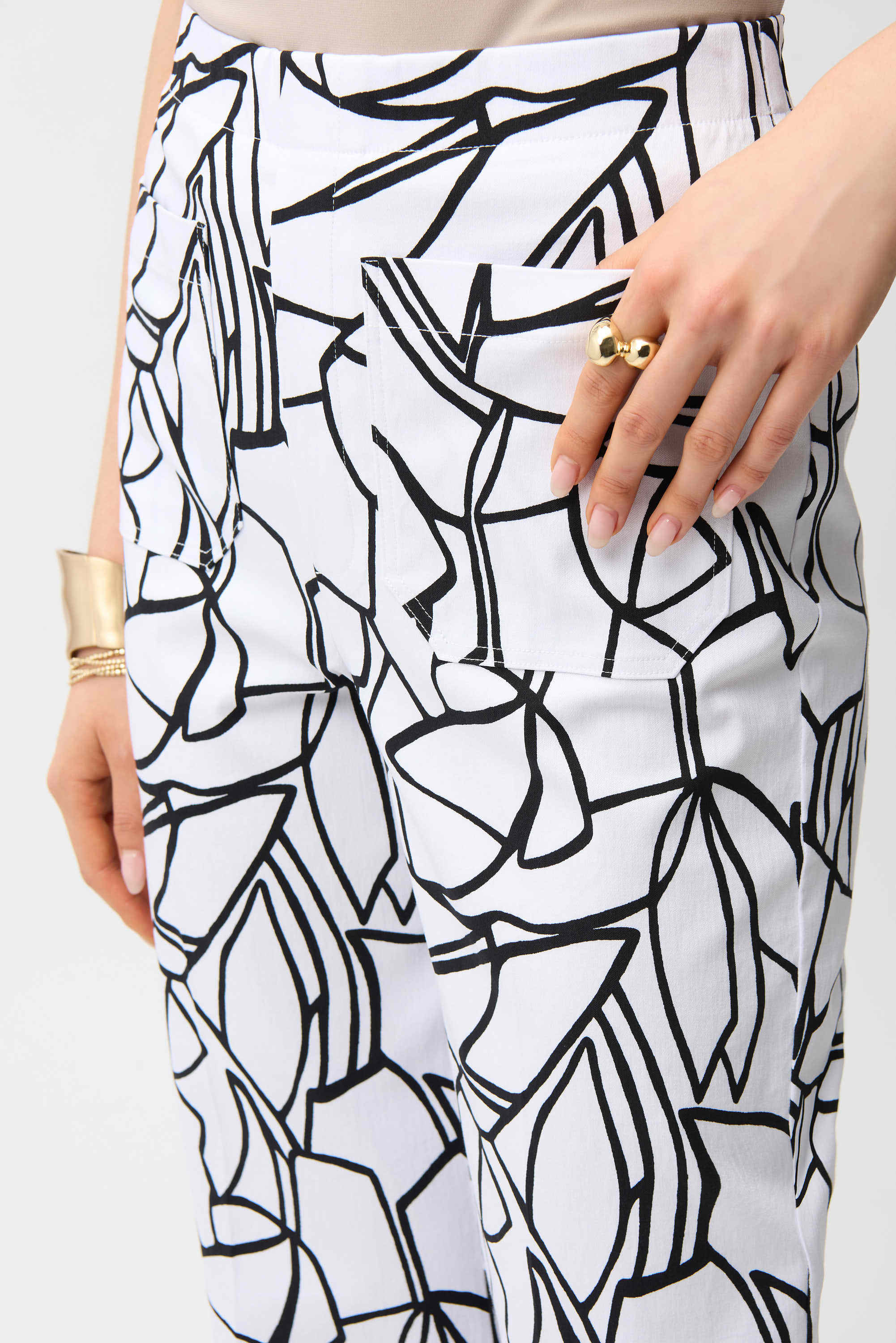 Joseph Ribkoff Millennium Abstract Print Wide Leg Pull-On Pants-261026
