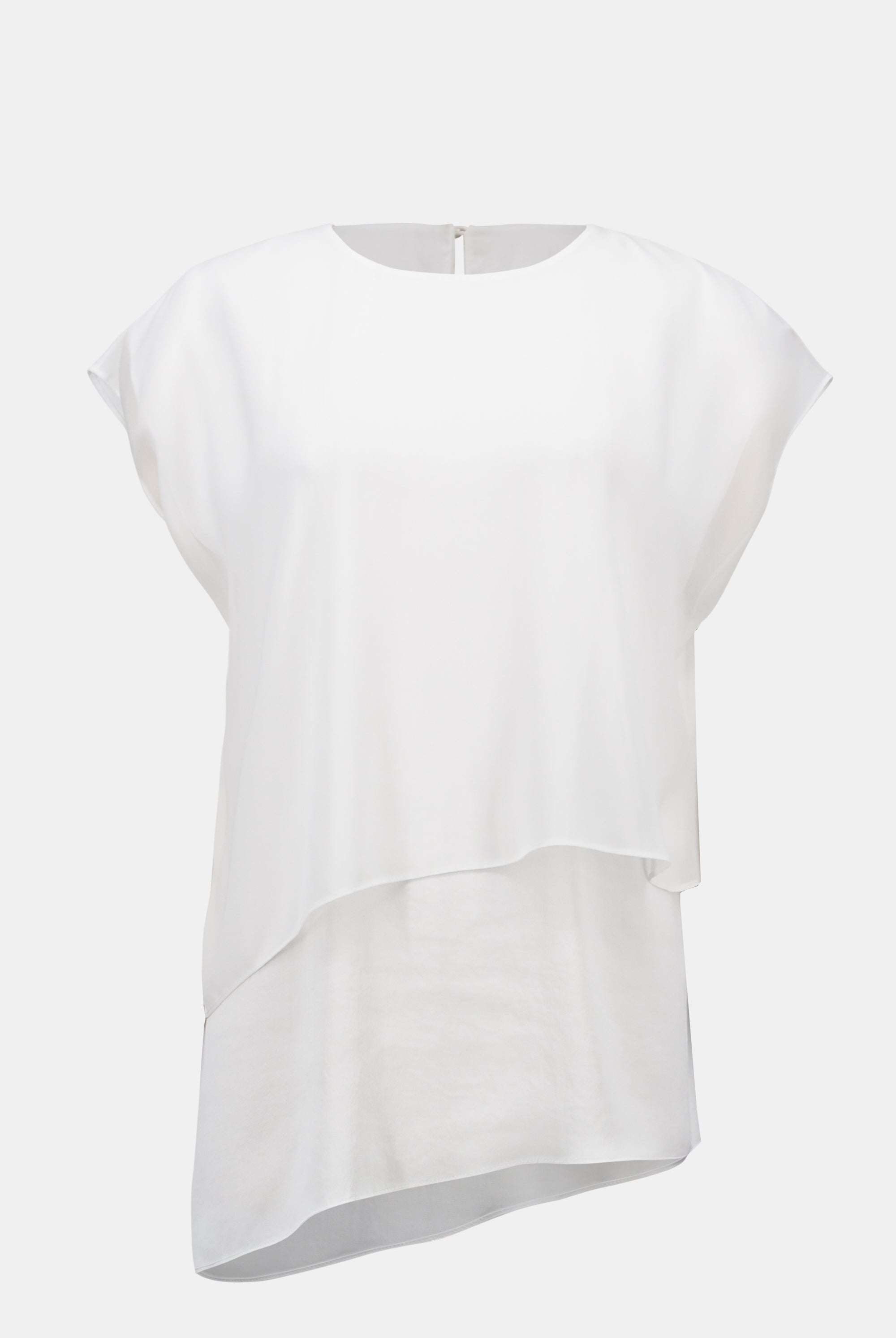 Recycled Satin & Chiffon Asymmetrical Tunic