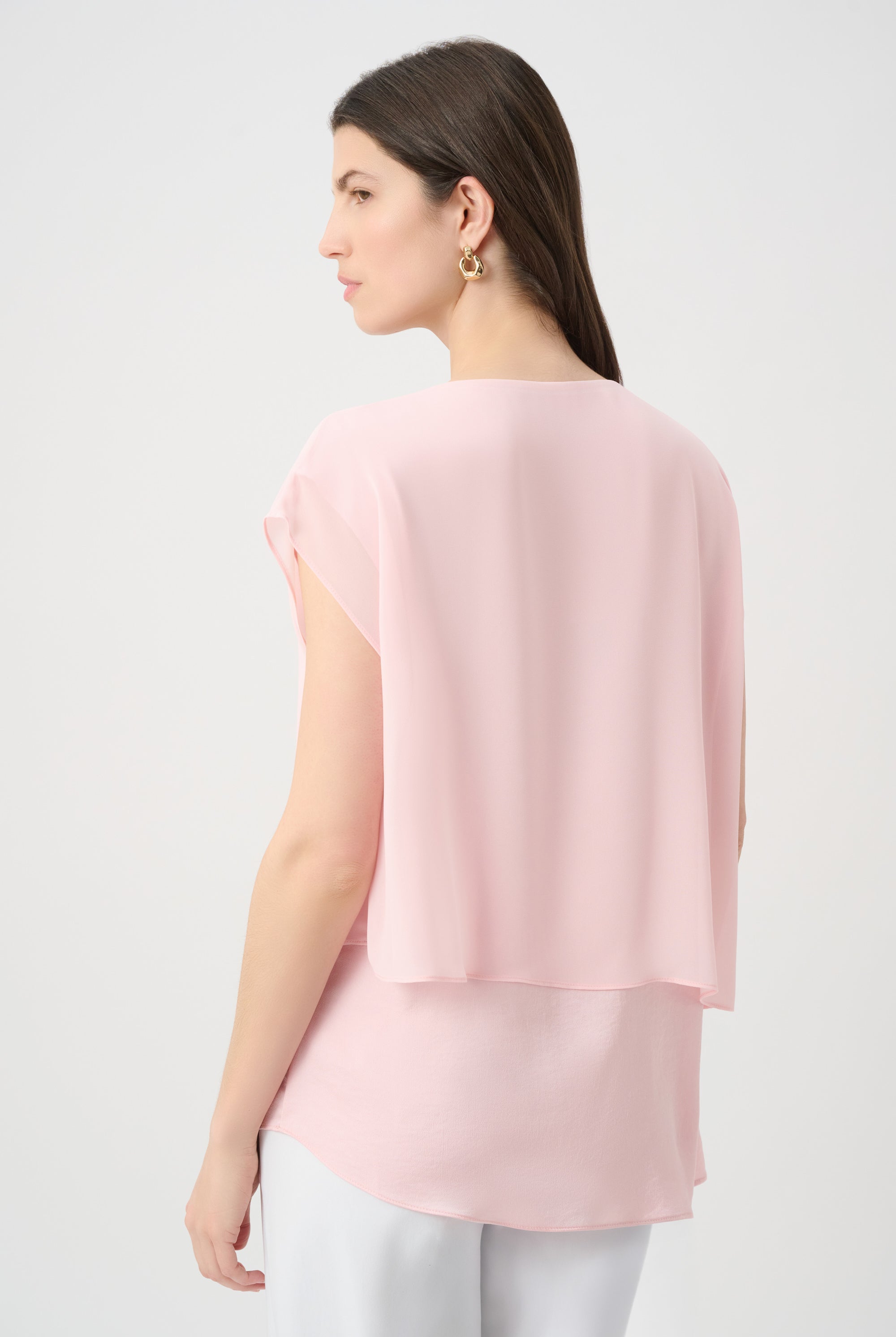 Recycled Satin & Chiffon Asymmetrical Tunic