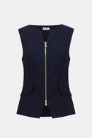 Joseph Ribkoff Lux Twill Fitted Vest With Front Zipper-261054