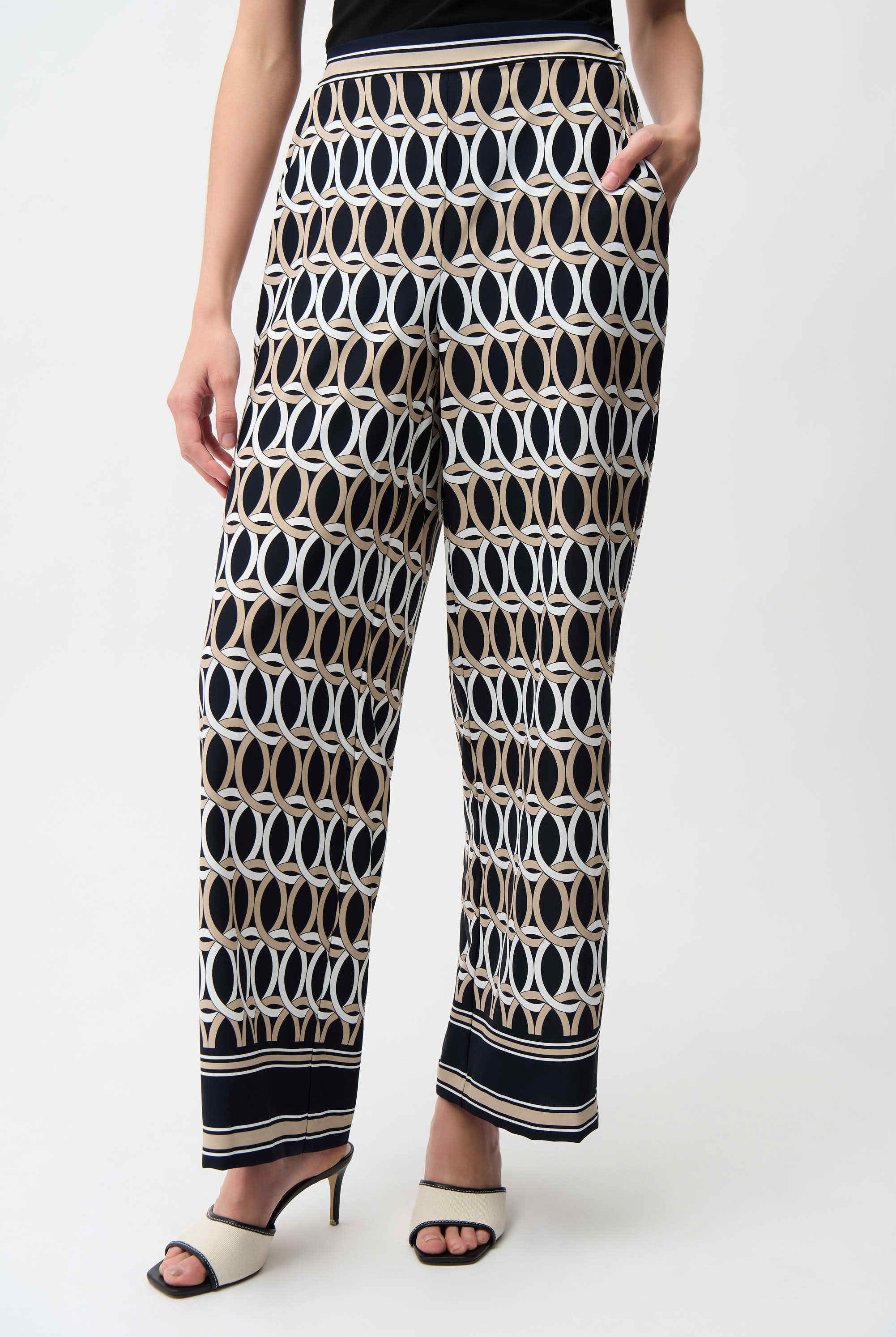 Joseph Ribkoff Woven Geometric Print Wide Leg | Unique Apparel USA
