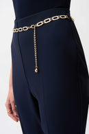 Joseph Ribkoff Twill Pull-On Flare Pants With Chain Belt-261059