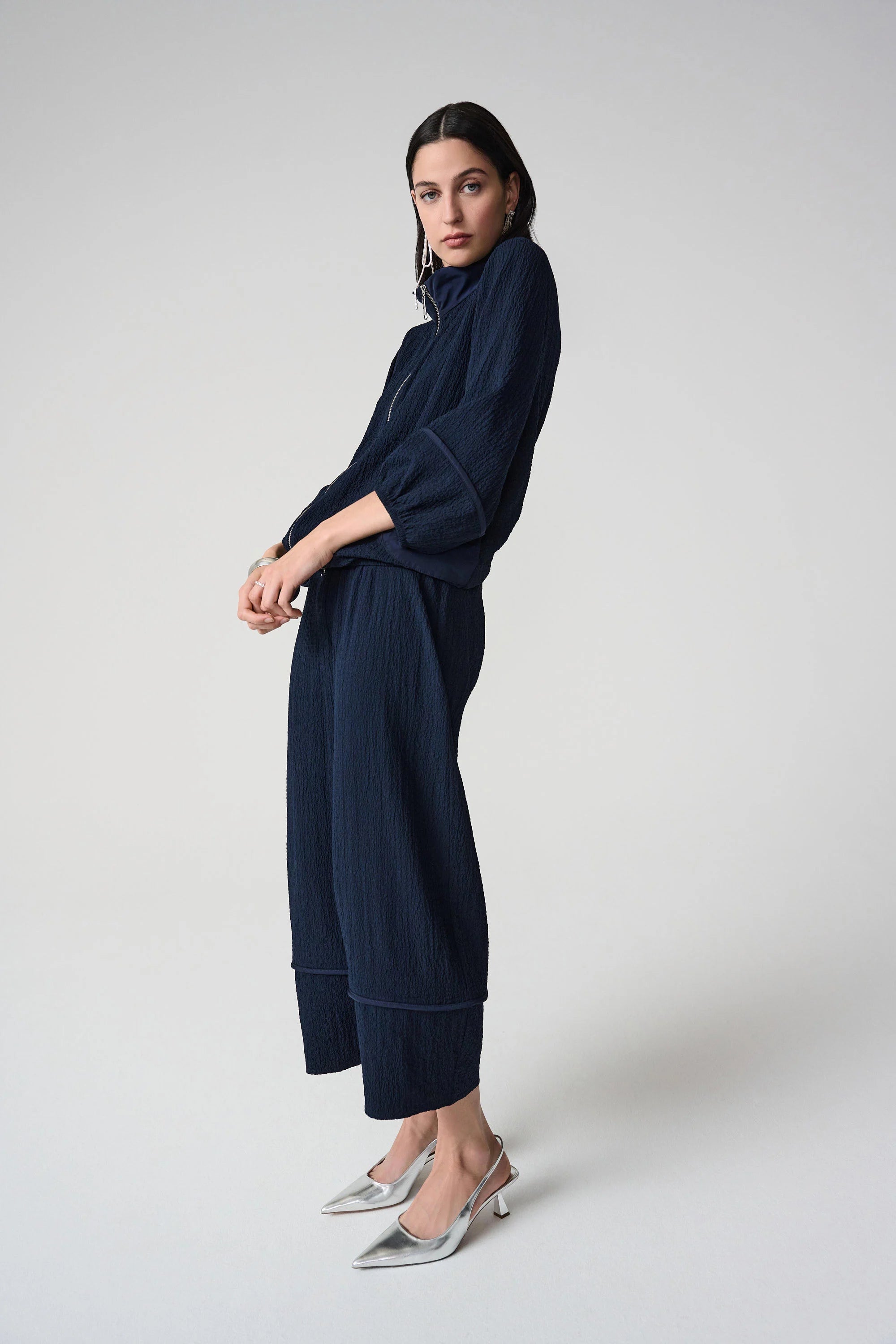 Joseph Ribkoff Seersucker Balloon Pull-On Pants-261062