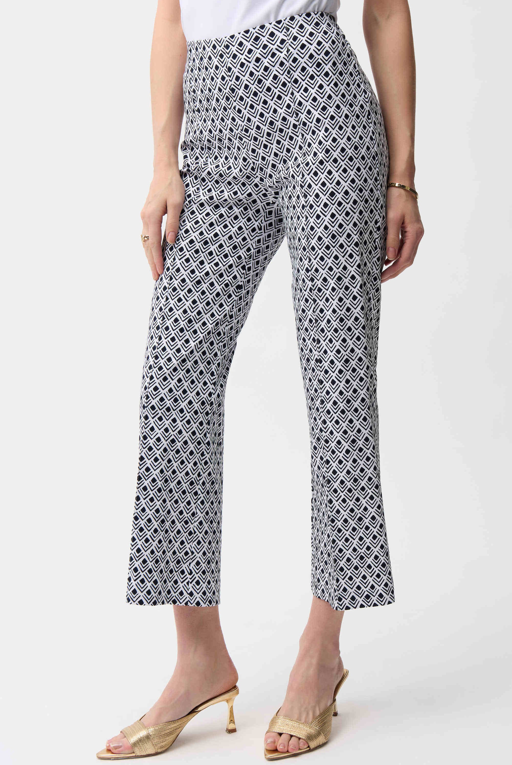 Joseph Ribkoff Millennium Geometric Print Flare Pull-On Pants | Unique Apparel USA