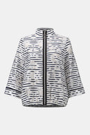 Joseph Ribkoff Jacquard Organza Stripe Bomber Jacket-261094