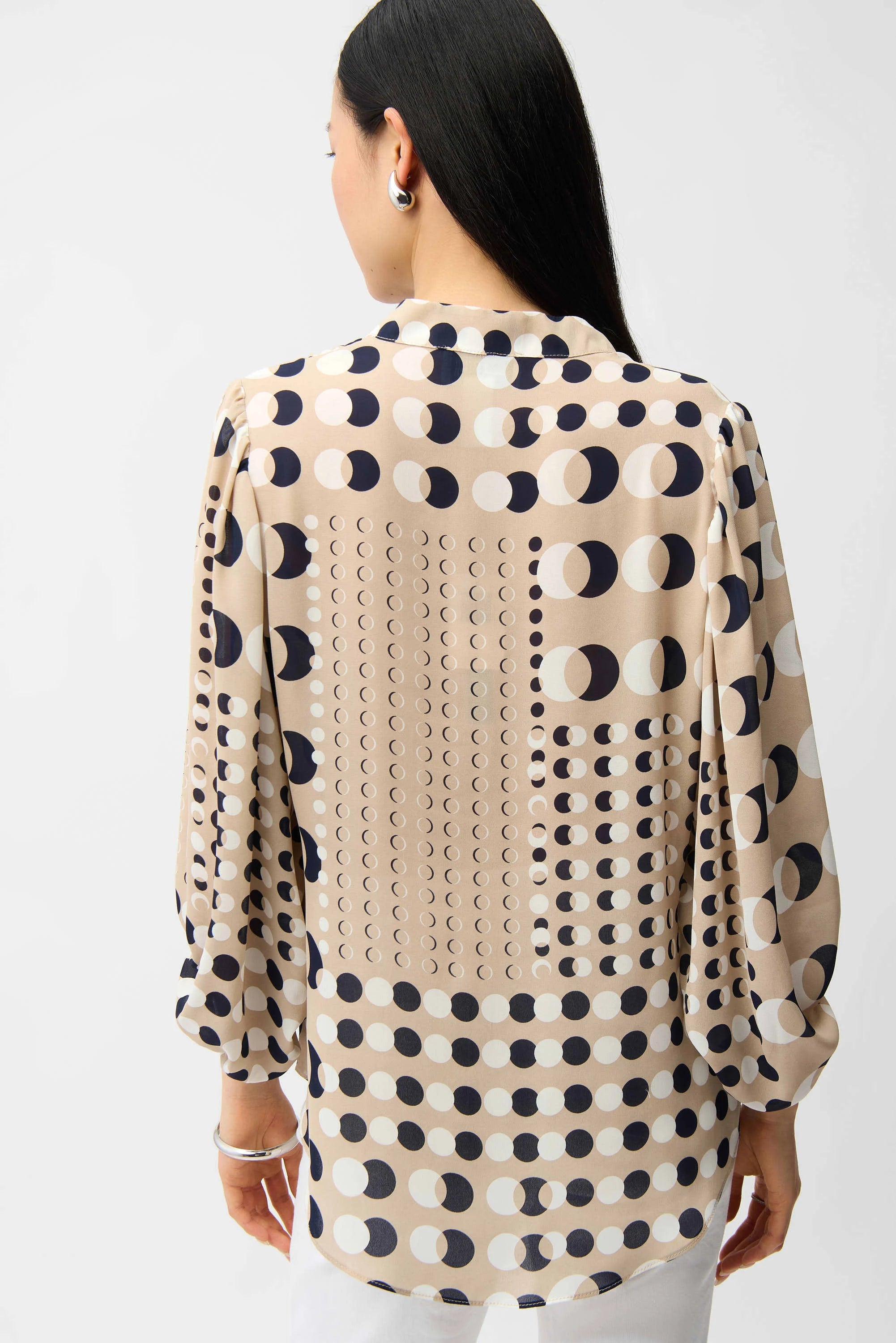 Joseph Ribkoff Recycled Georgette Dot Print Boxy Tunic-261099