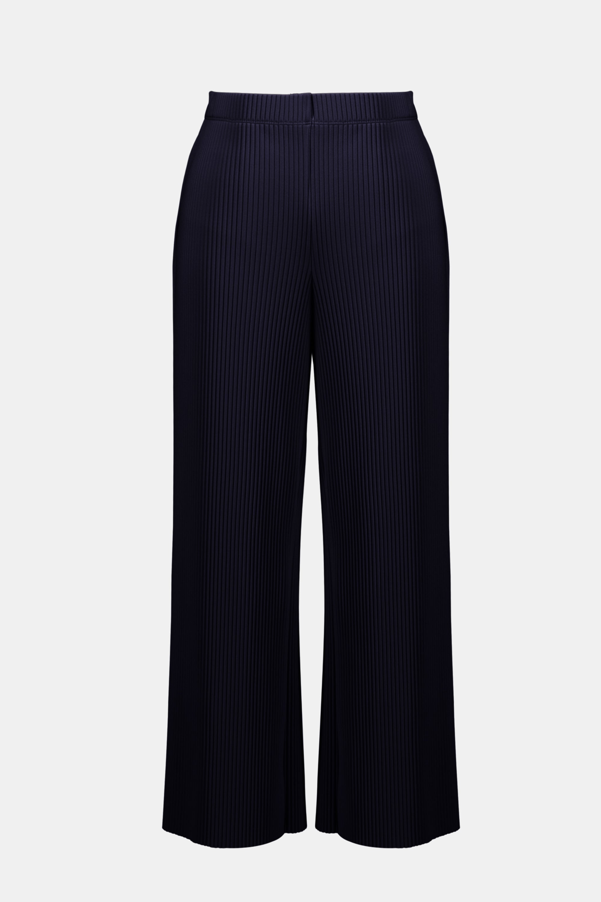 Pleated Scuba Crepe Wide Leg Pull-On Pants