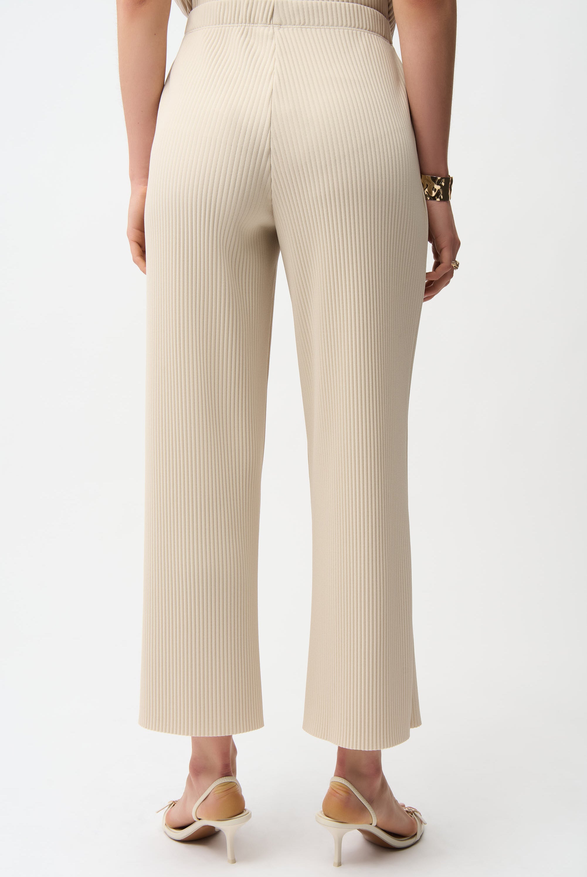 Pleated Scuba Crepe Wide Leg Pull-On Pants