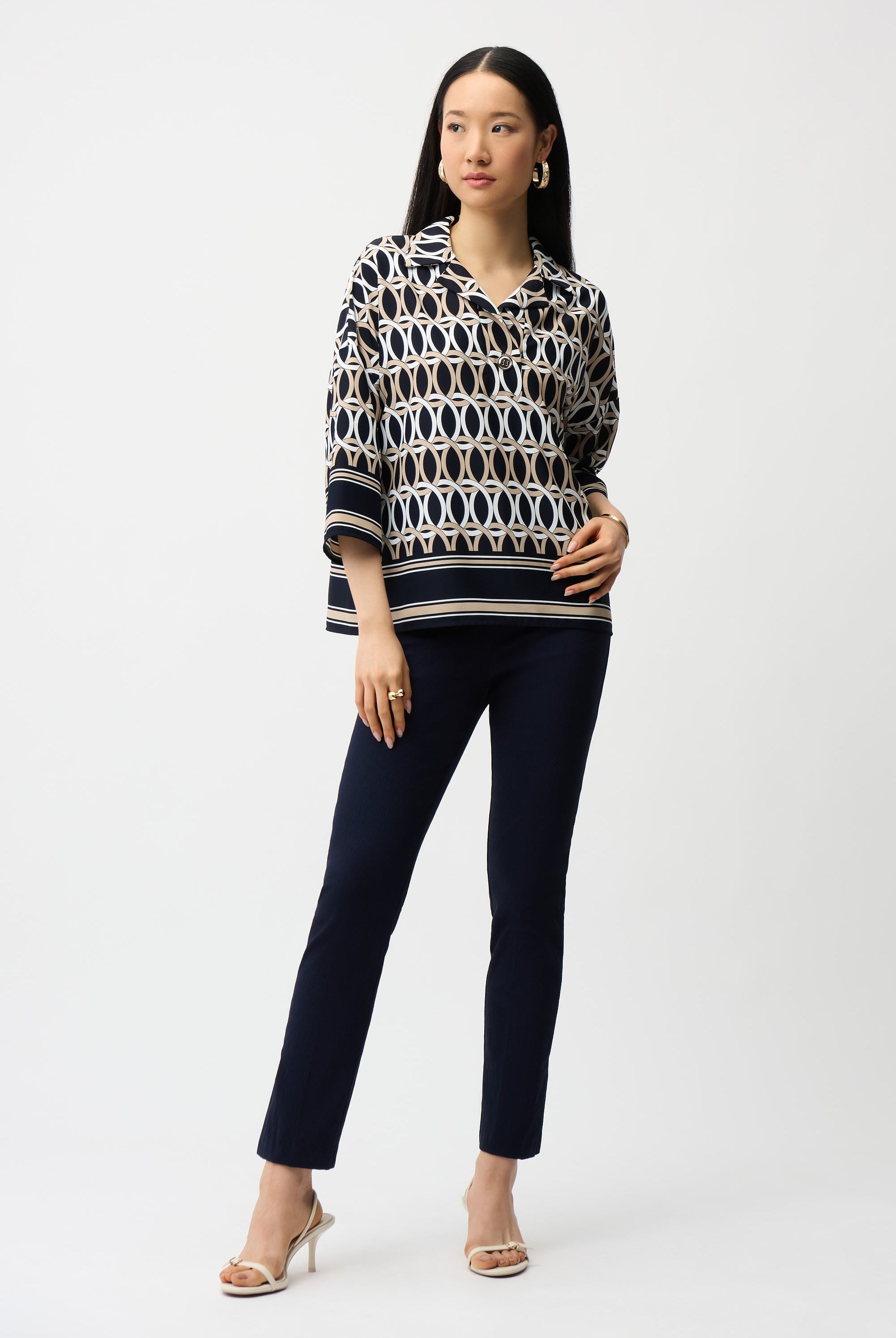 Jacquard Straight Pull-On Pants