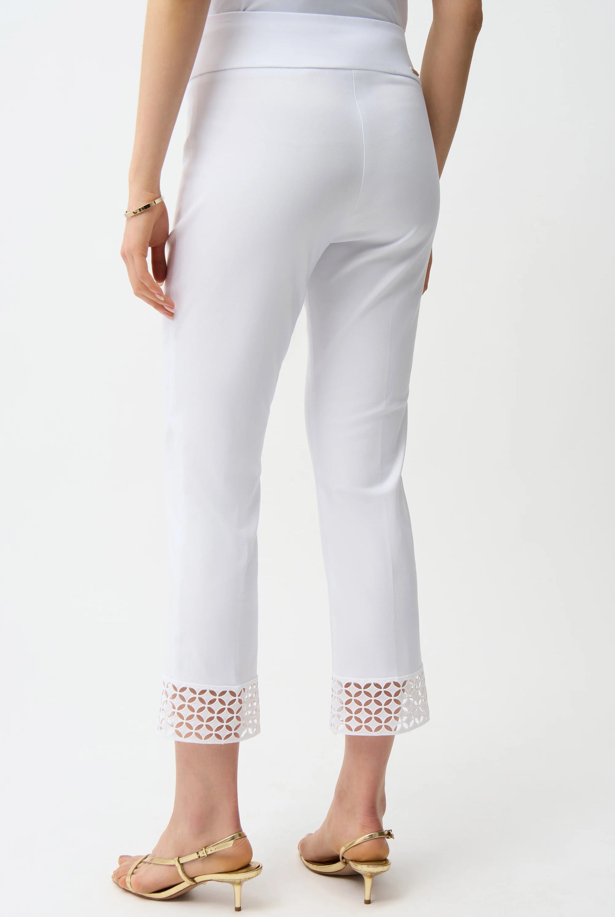 Joseph Ribkof Pull-On Crop Pants With Guipure Detail 261159 | Unique Apparel USA