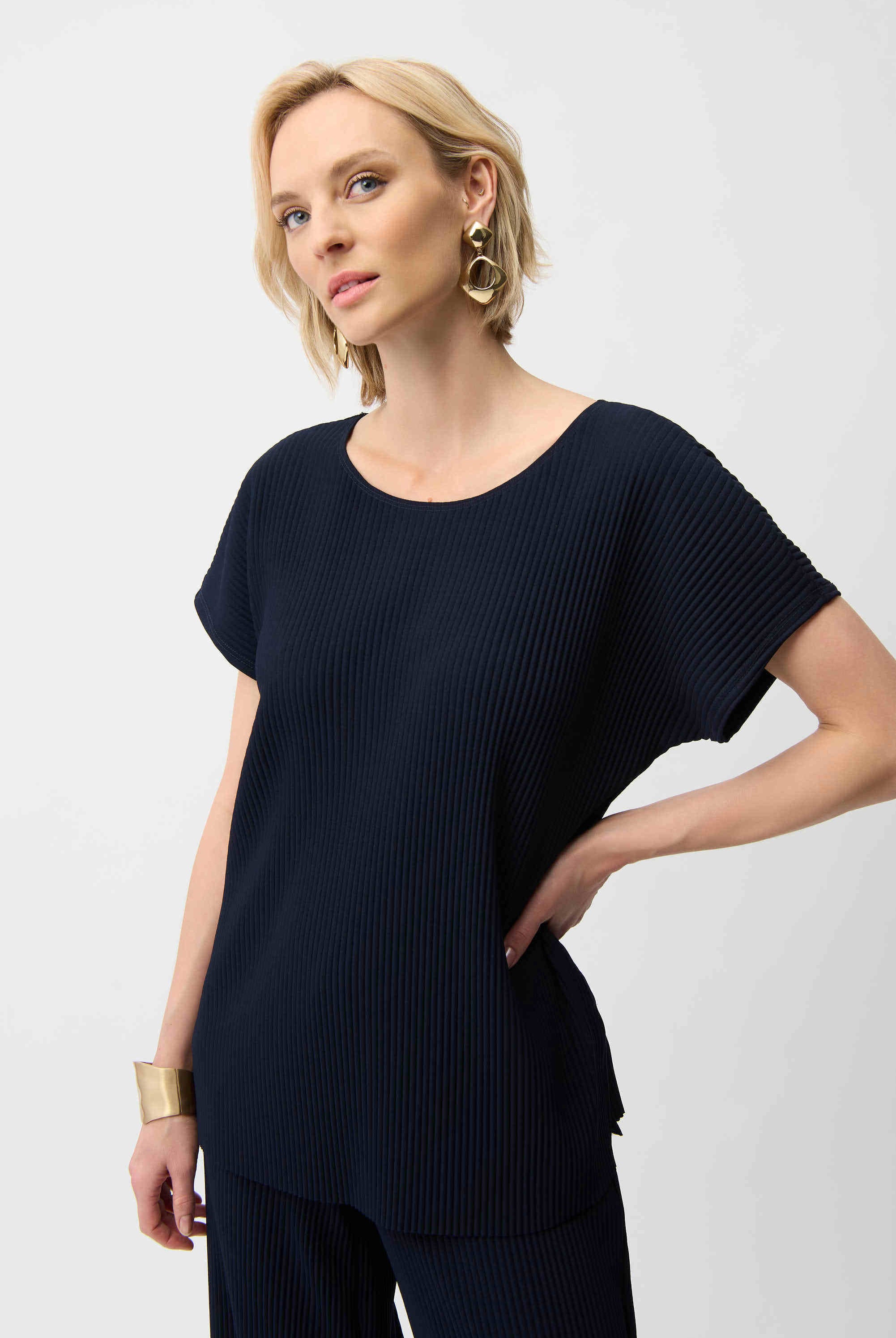 Joseph Ribkoff Pleated Scuba Crepe Top | Unique Apparel USA