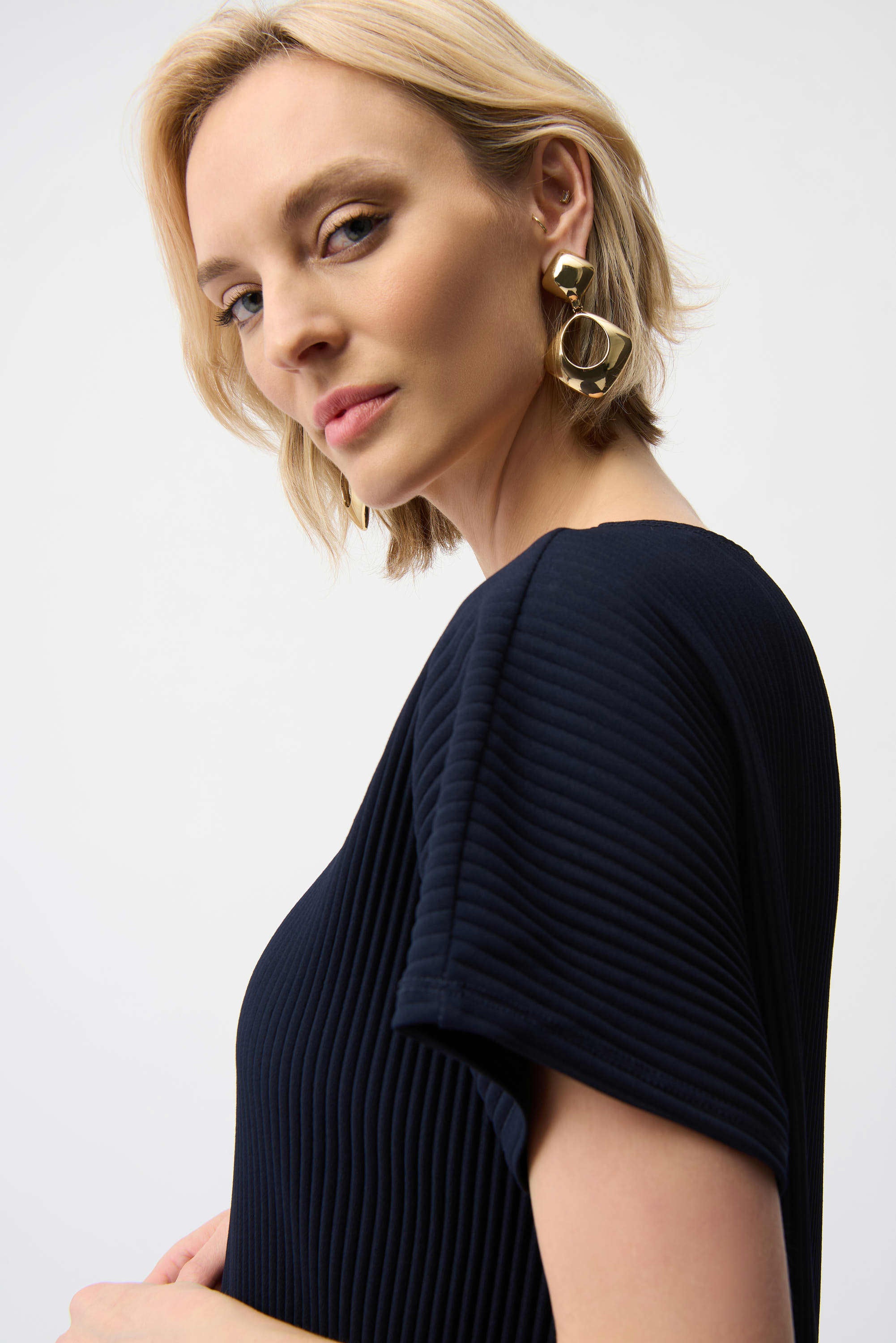 Joseph Ribkoff Pleated Scuba Crepe Top-261192