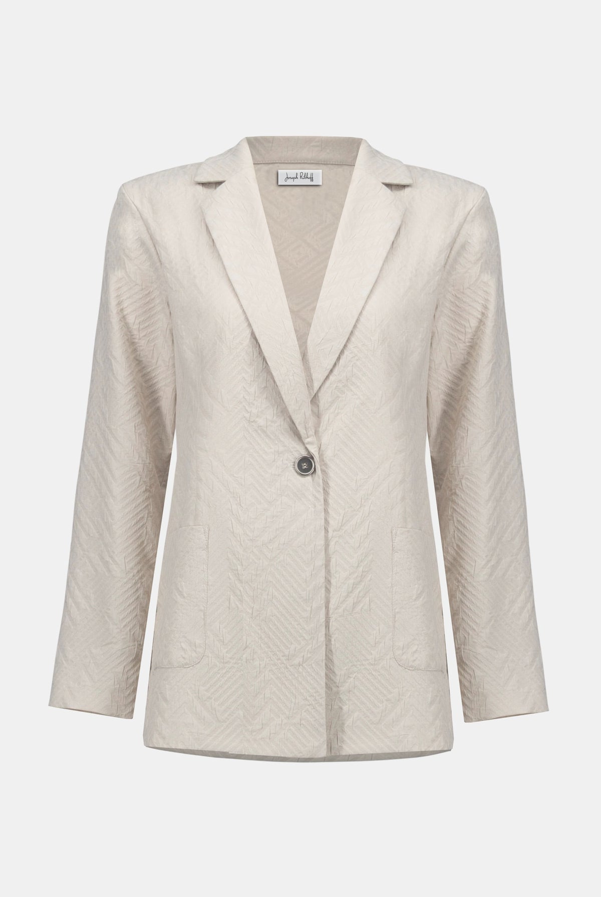 Joseph Ribkoff Geometric Textured Jacquard Straight Blazer With Notched Collar-261196, view 7