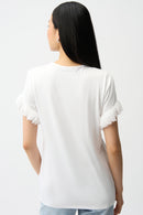 Joseph Ribkoff Fitted Top with Chiffon Sleeve-261201