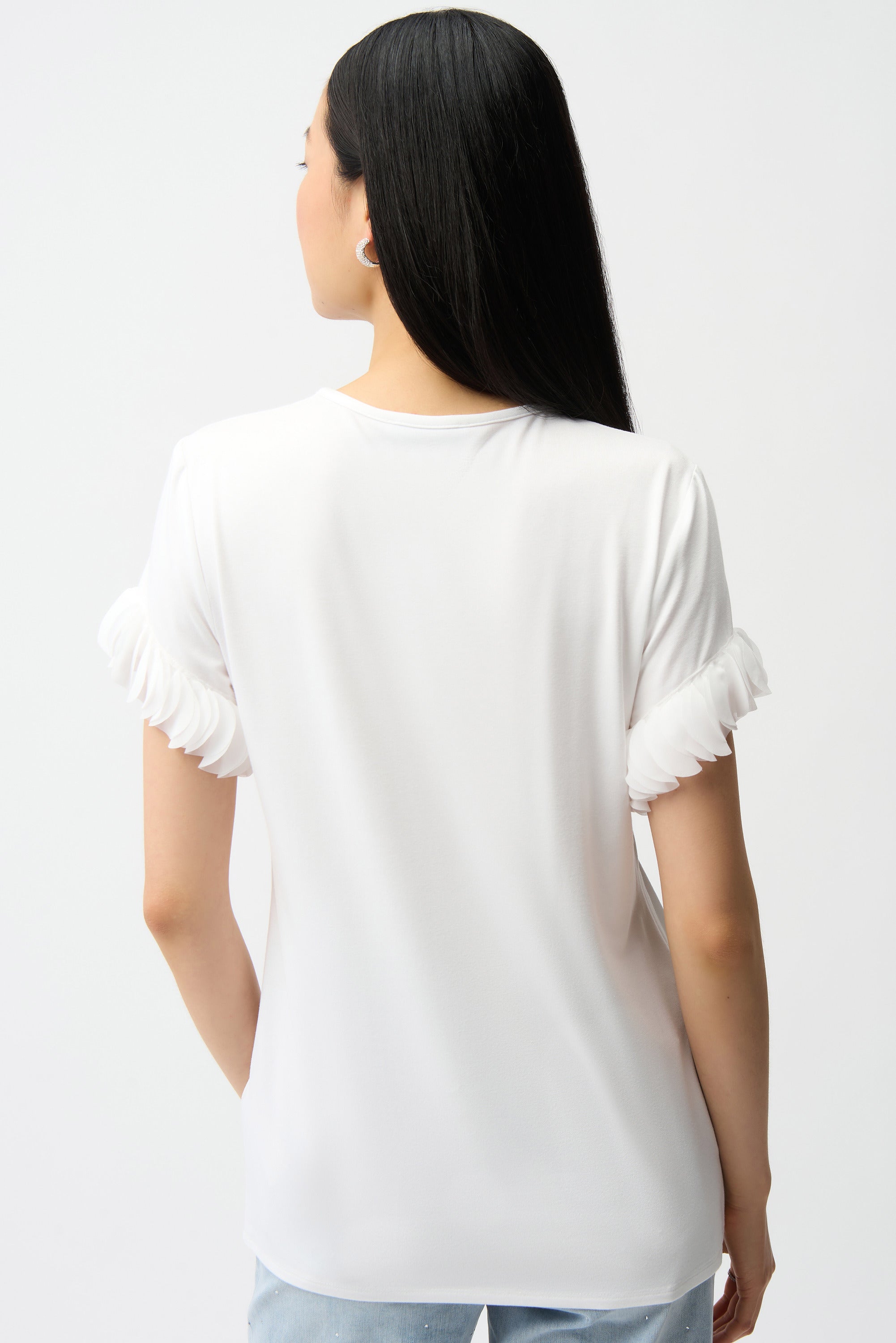 Joseph Ribkoff Fitted Top with Chiffon Sleeve-261201