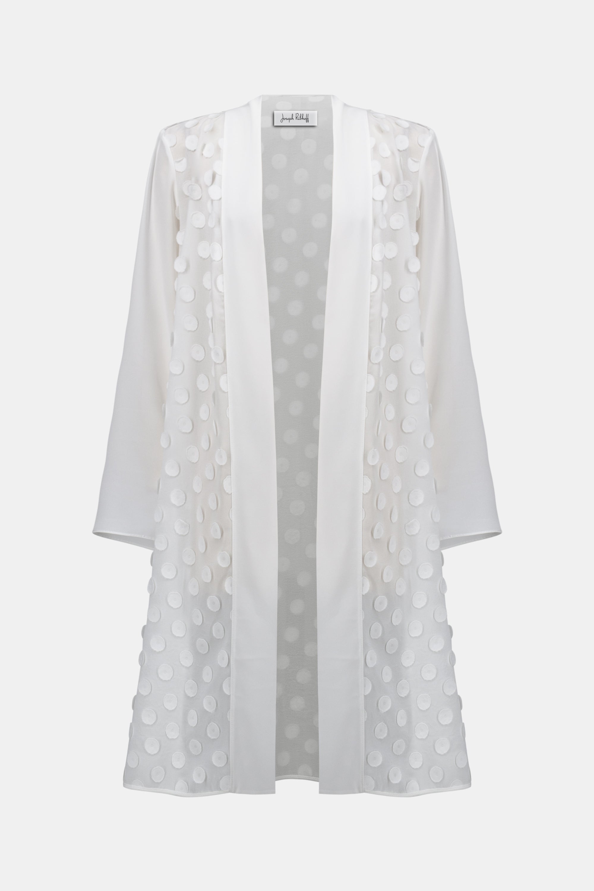 3D Dot Jacquard Cover-Up With Georgette Sleeves