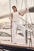 Joseph Ribkoff 3D Floral Embellished Sleeveless Top-261220