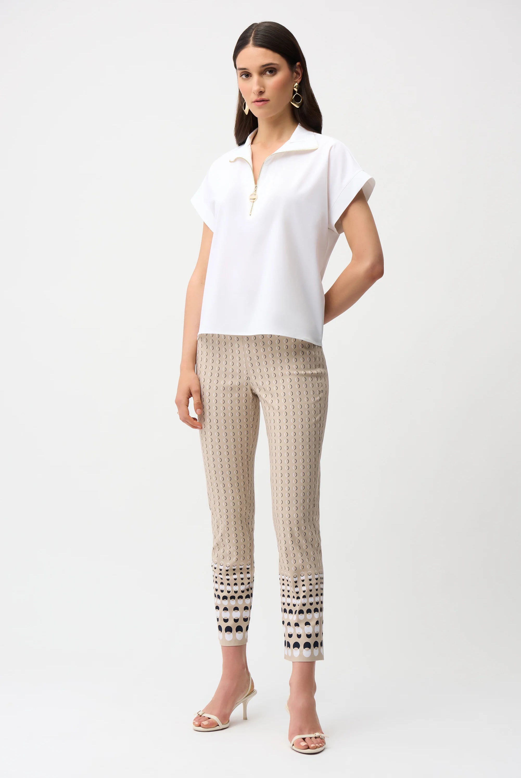 Joseph Ribkoff Millennium Geometric Print Straight Pull-On Pants | Unique Apparel USA