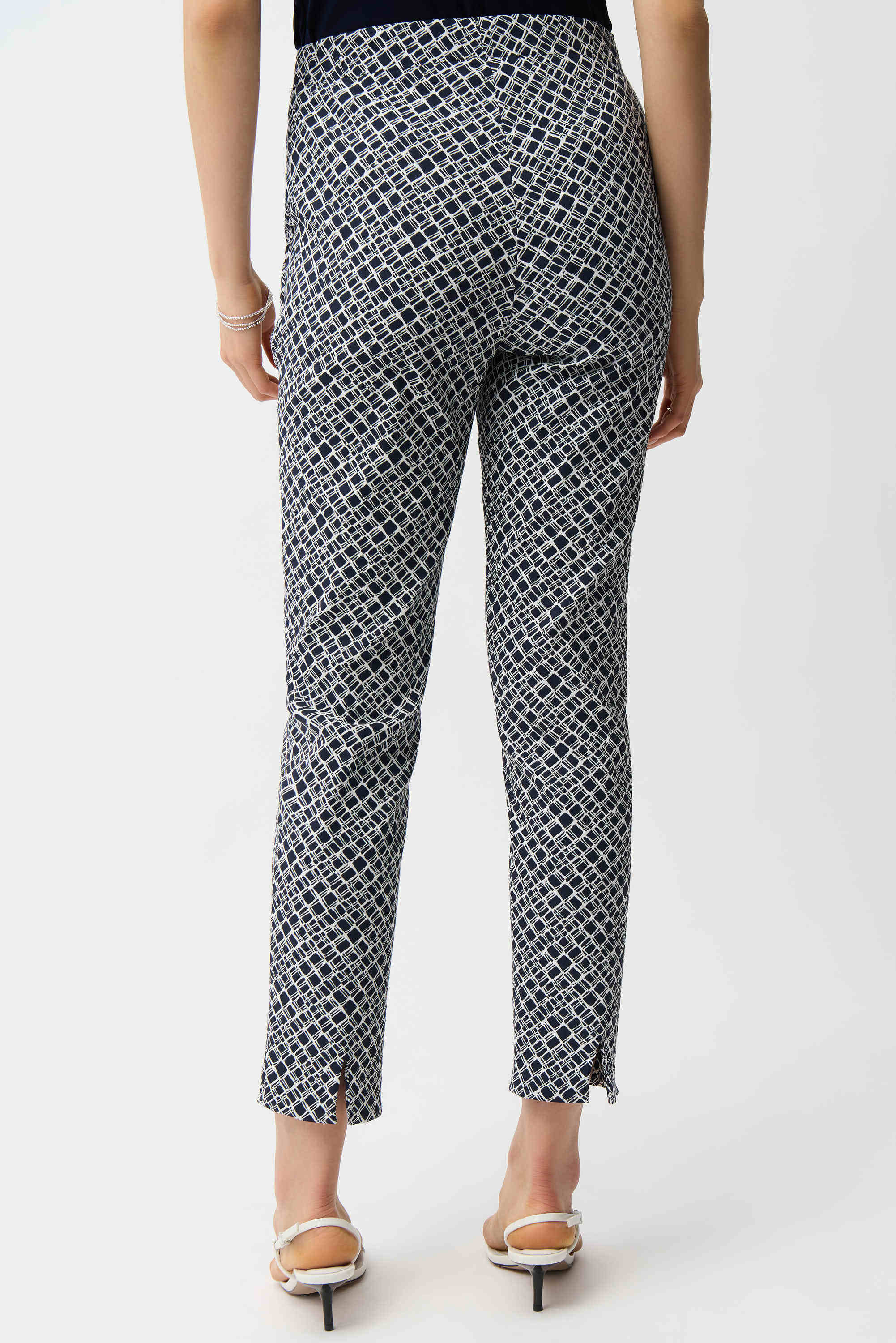 Joseph Ribkoff Geometric Jacquard Pull-On Slim Fit Pants-261225