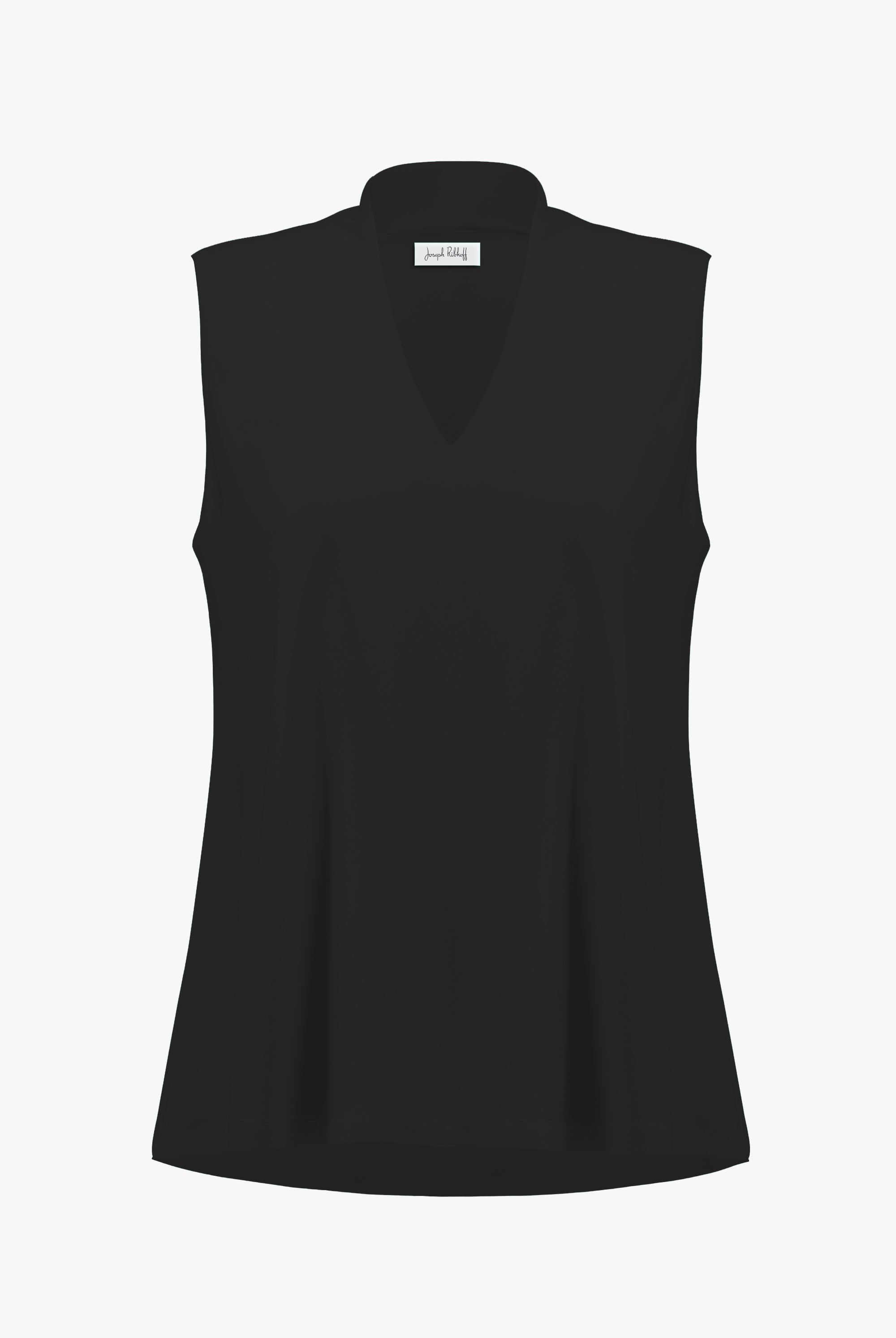 Silky Knit Sleeveless Trapeze Top With V-necklineline