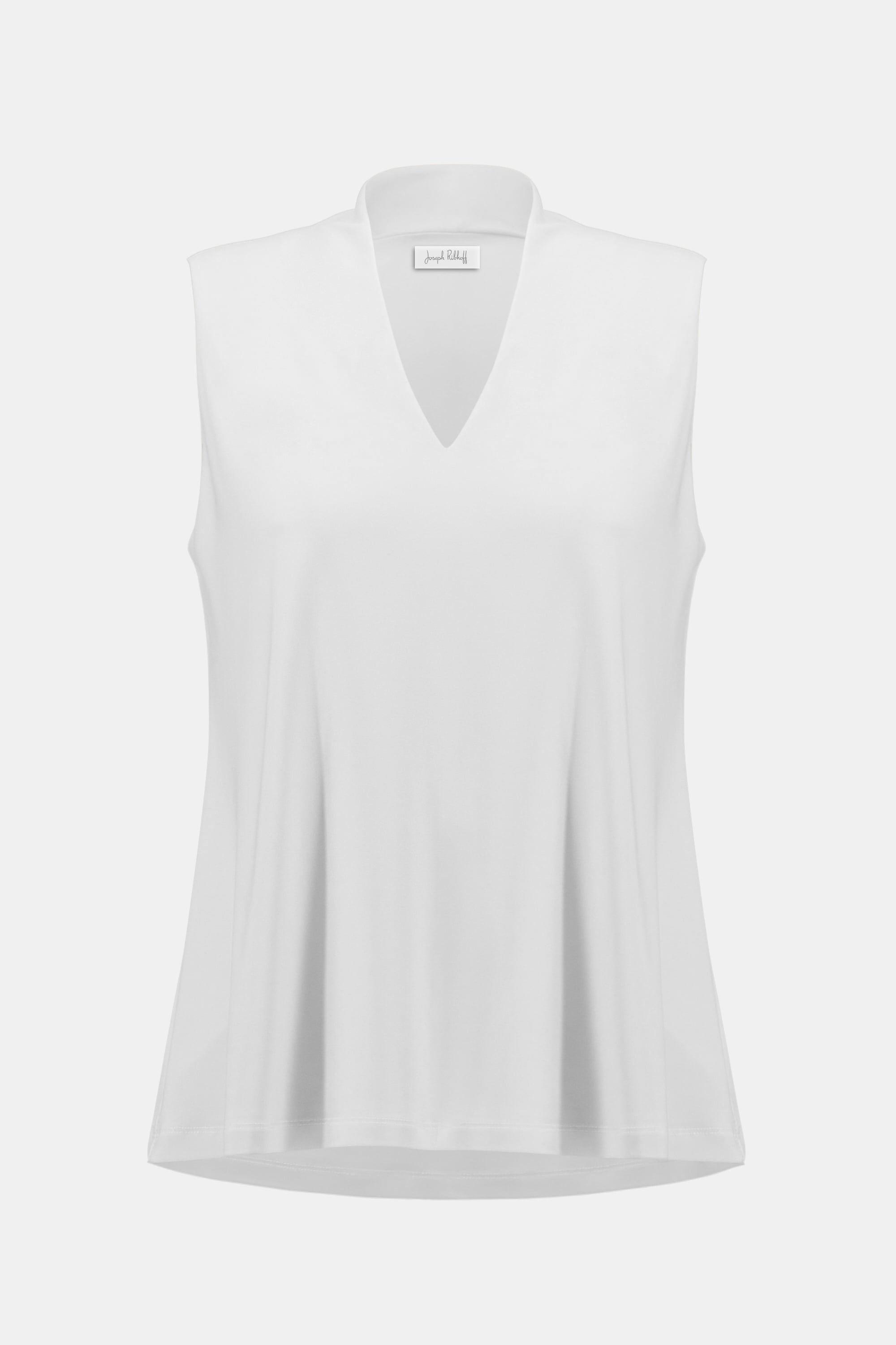 Silky Knit Sleeveless Trapeze Top With V-necklineline
