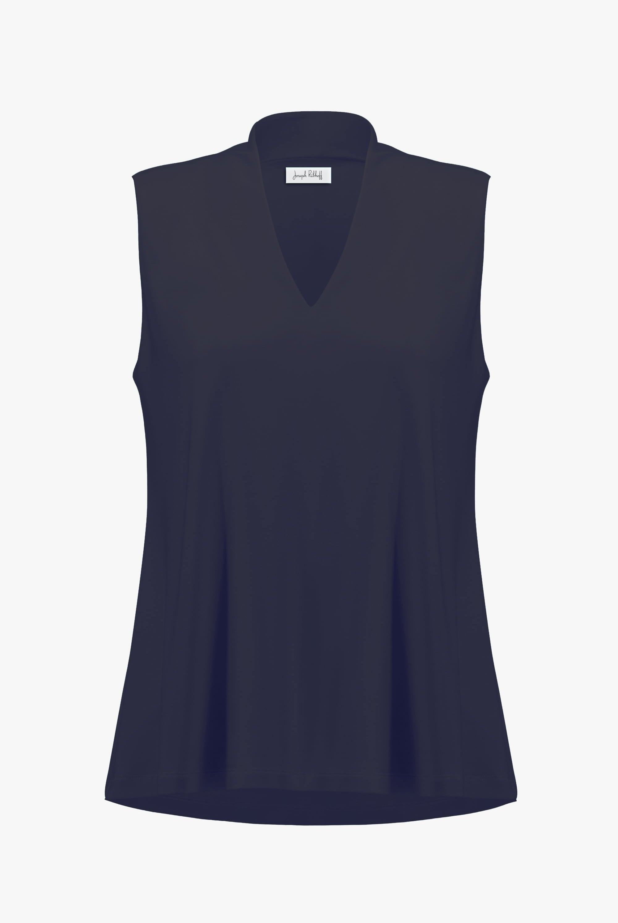 Silky Knit Sleeveless Trapeze Top With V-necklineline