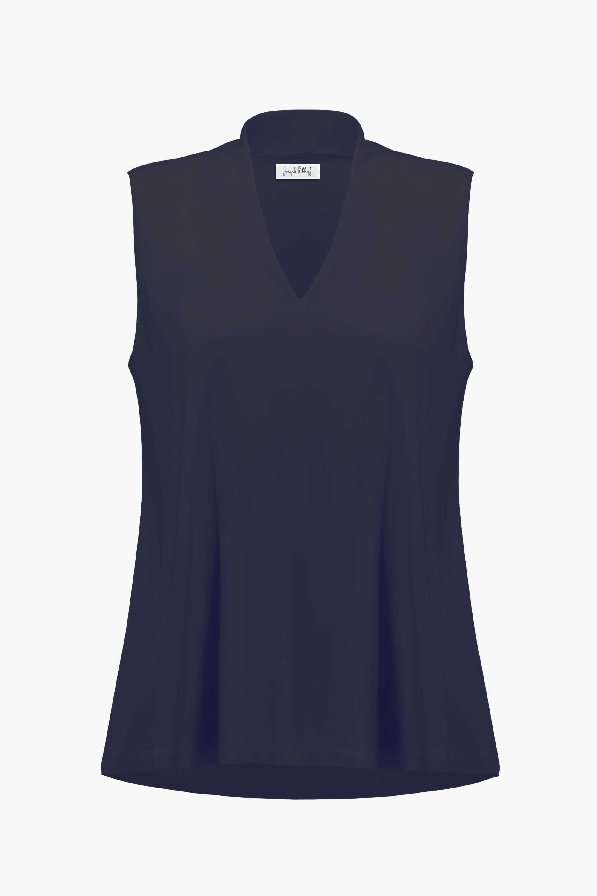 Silky Knit Sleeveless Trapeze Top With V-necklineline