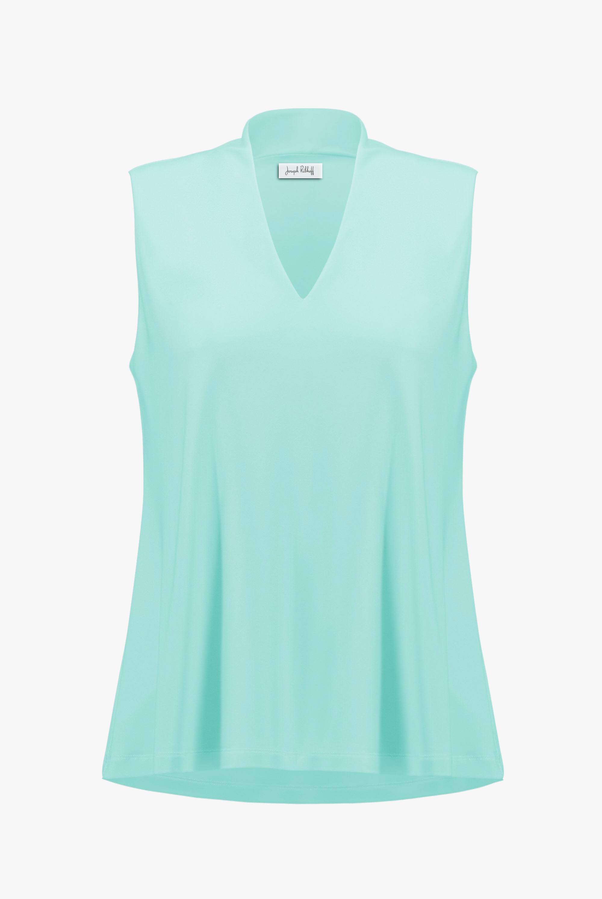 Silky Knit Sleeveless Trapeze Top With V-necklineline