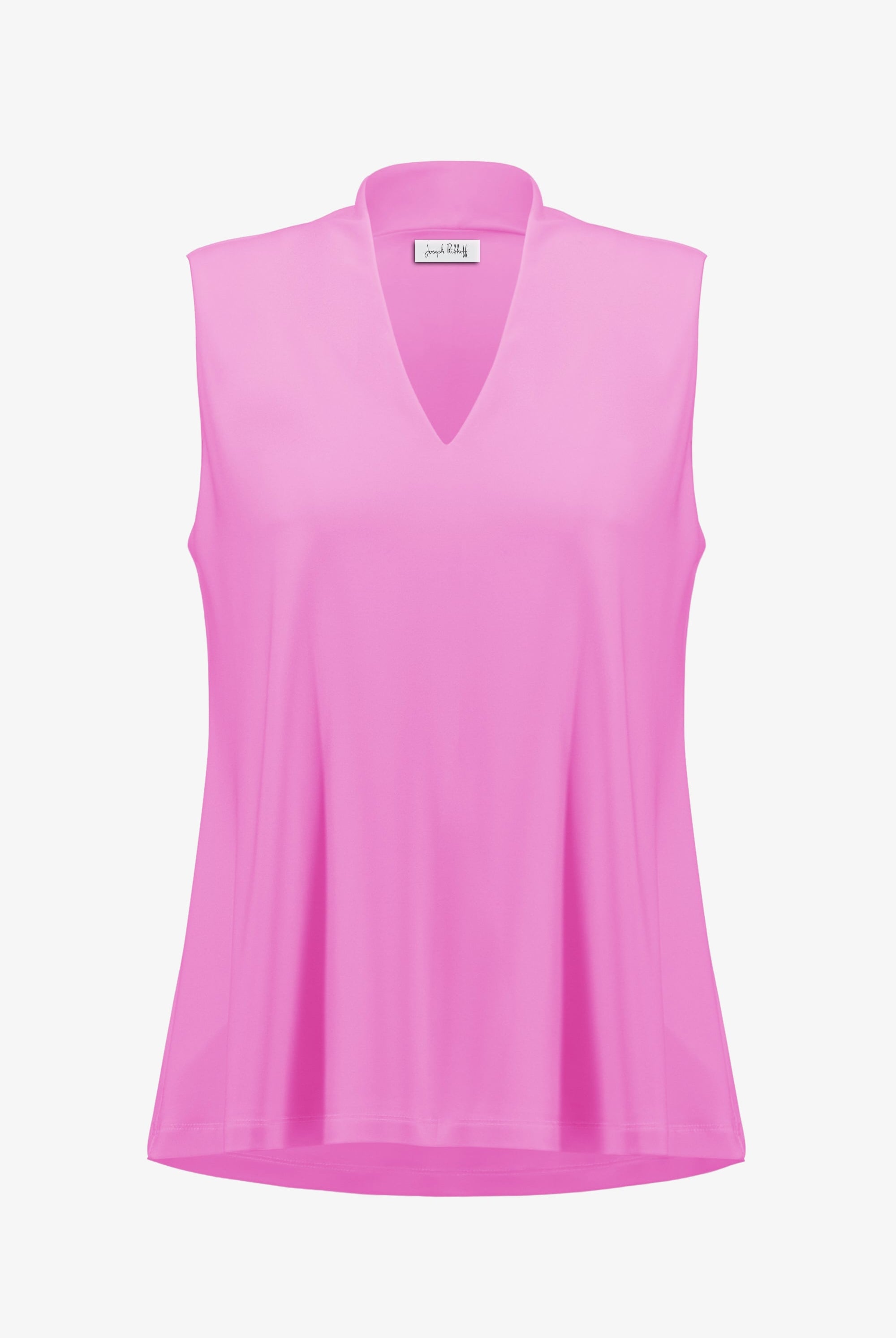 Silky Knit Sleeveless Trapeze Top With V-necklineline