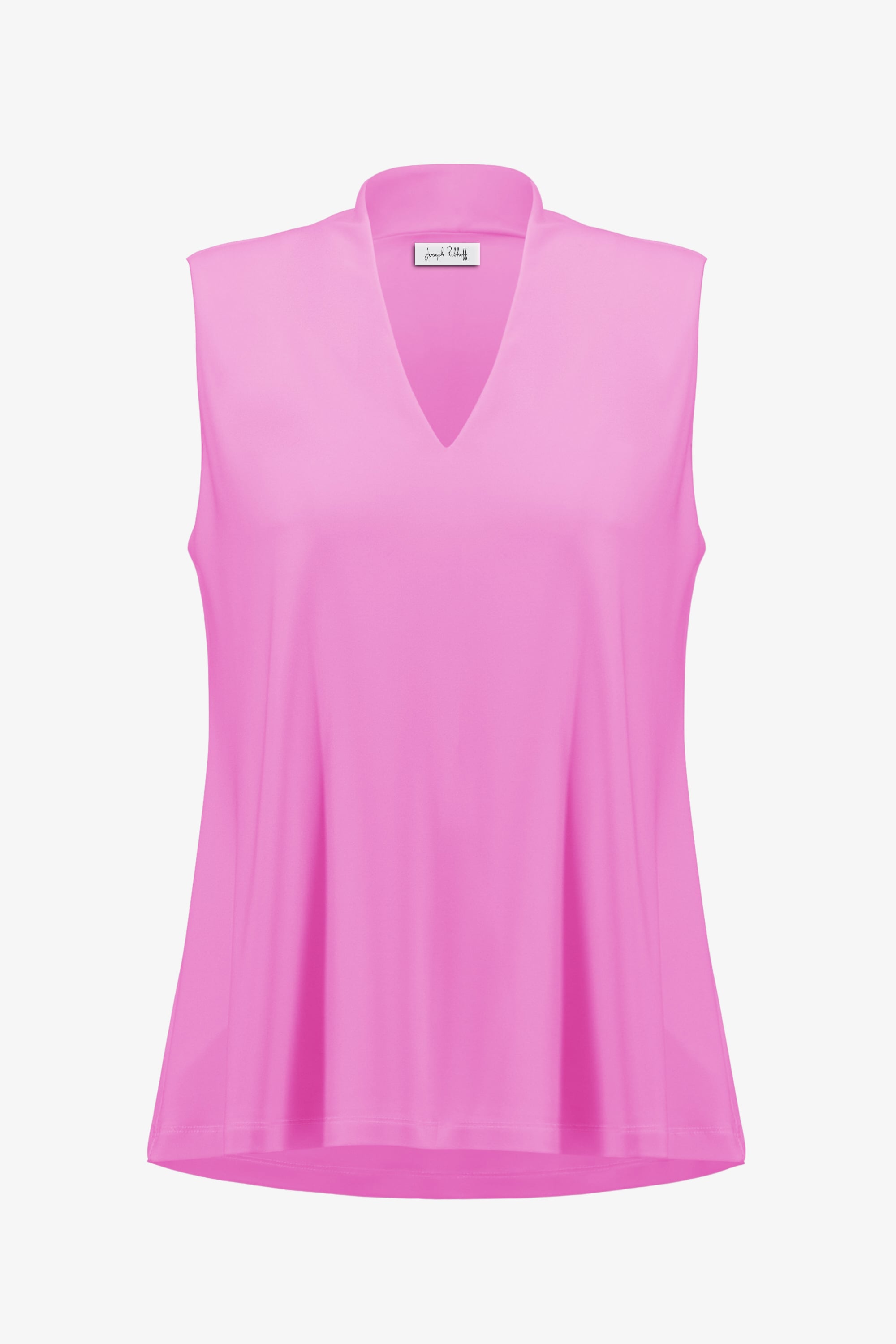 Silky Knit Sleeveless Trapeze Top With V-necklineline