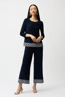 Joseph Ribkoff Silky Knit Pull-On Culotte Pants With Guipure Detail-261246