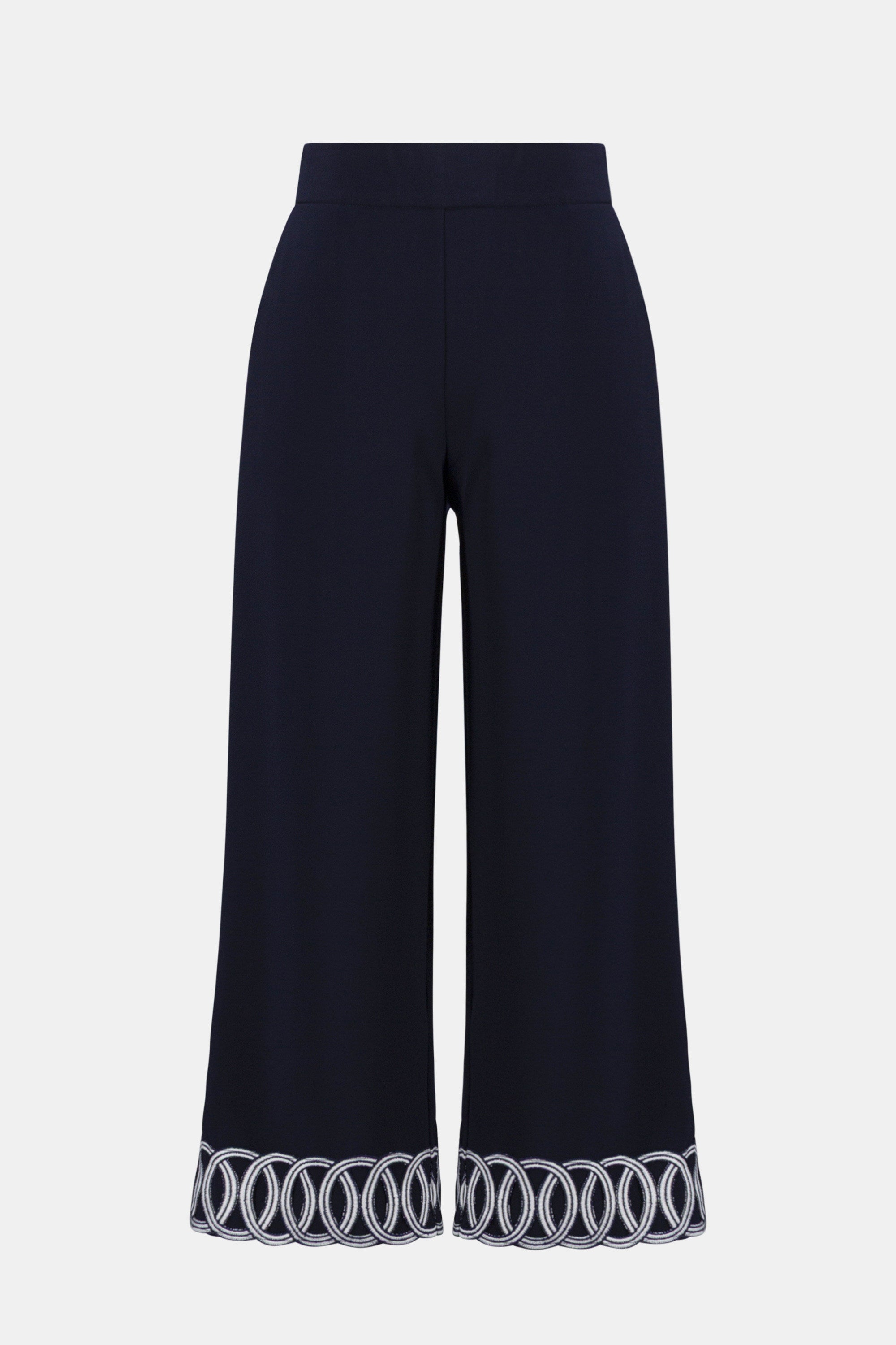 Joseph Ribkoff Silky Knit Pull-On Culotte Pants With Guipure Detail-261246