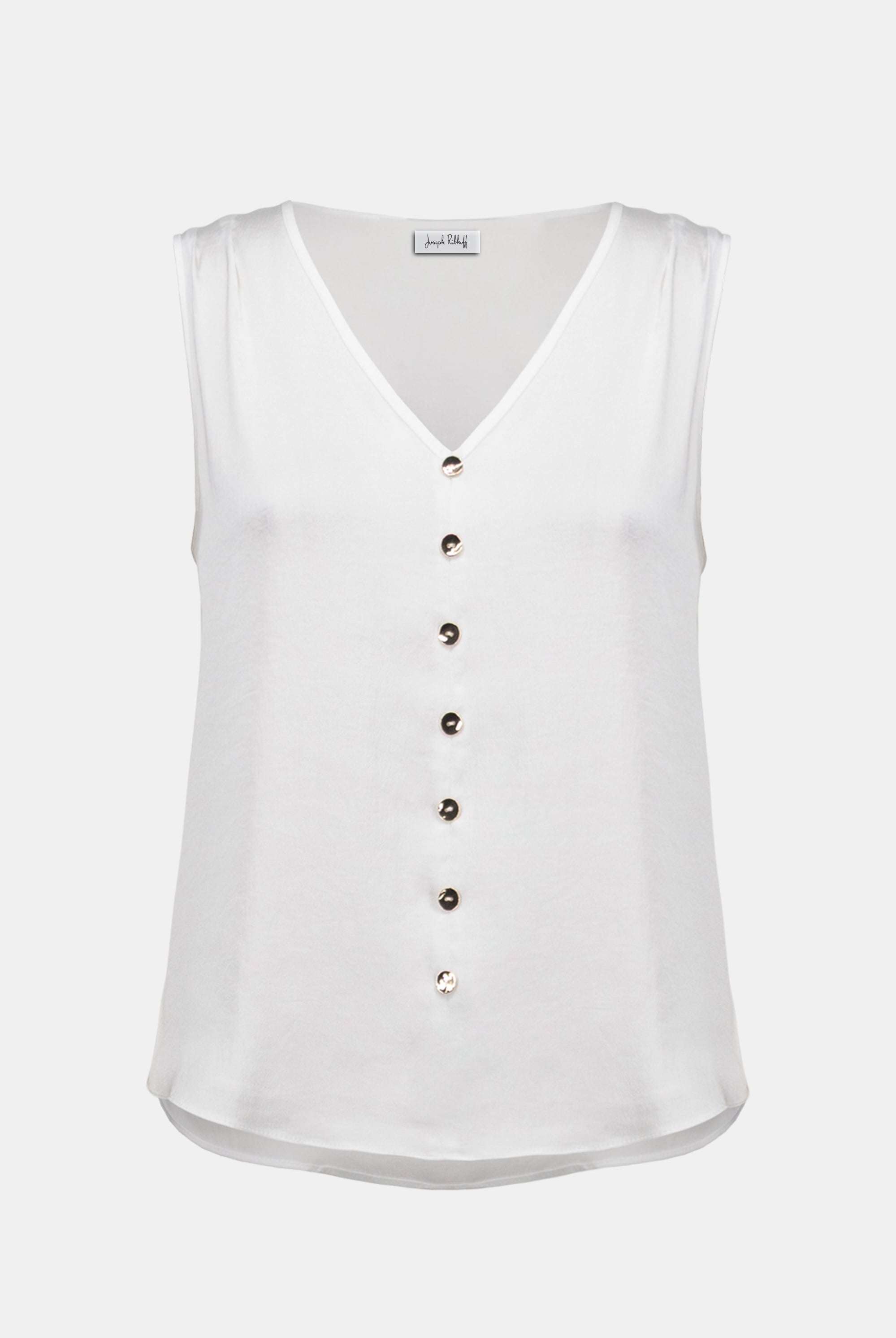Recycled Satin Boxy Top With Gold Buttons