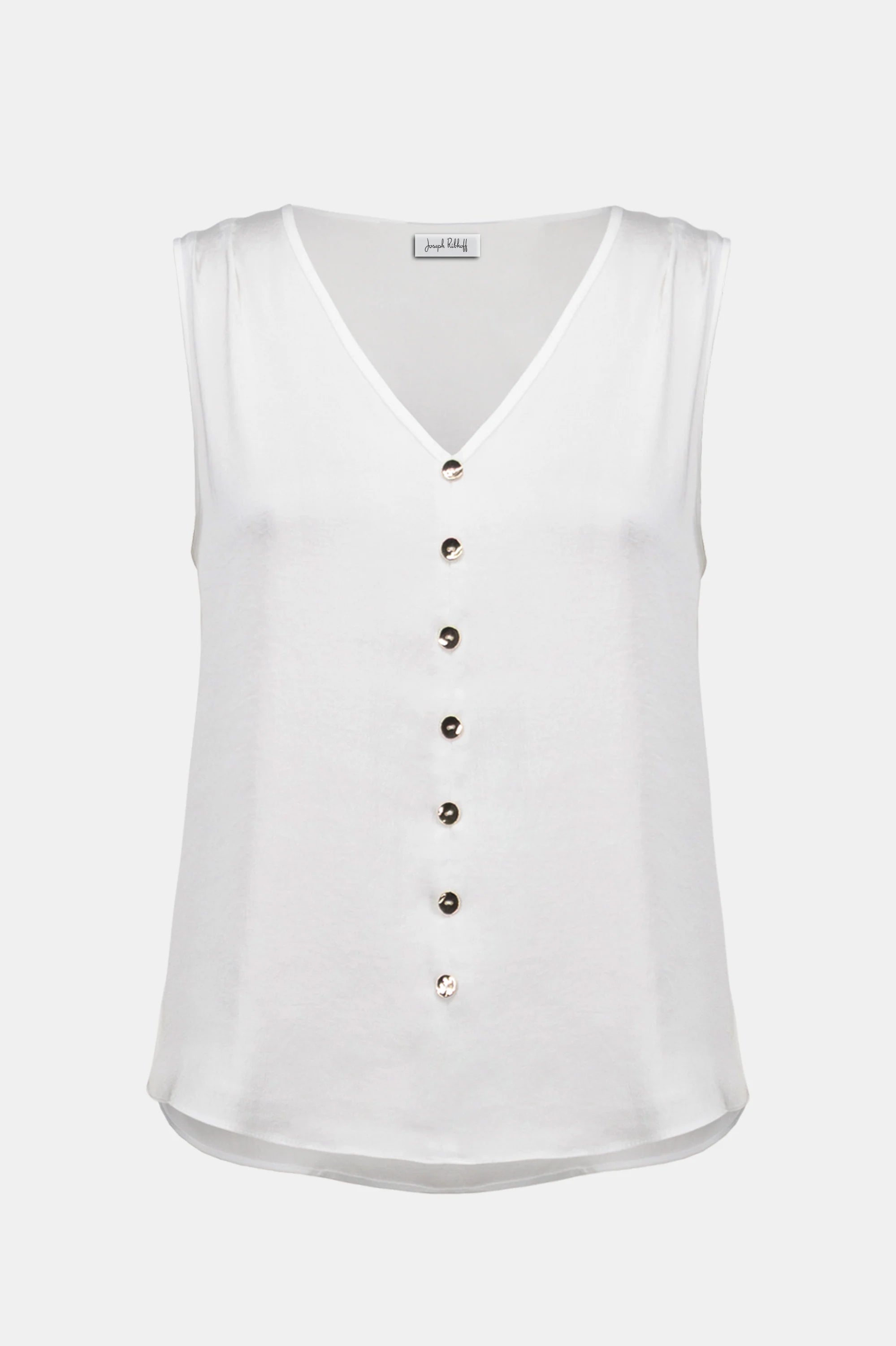 Joseph Ribkoff Recycled Satin Boxy Top With Gold Buttons-261249