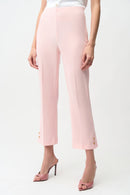 Joseph Ribkoff Silky Knit Crop Pull-On Pants With Gold Buttons - 261254