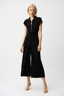 Joseph Ribkoff Silky Knit Culotte Jumpsuit With Gold Zipper-261255