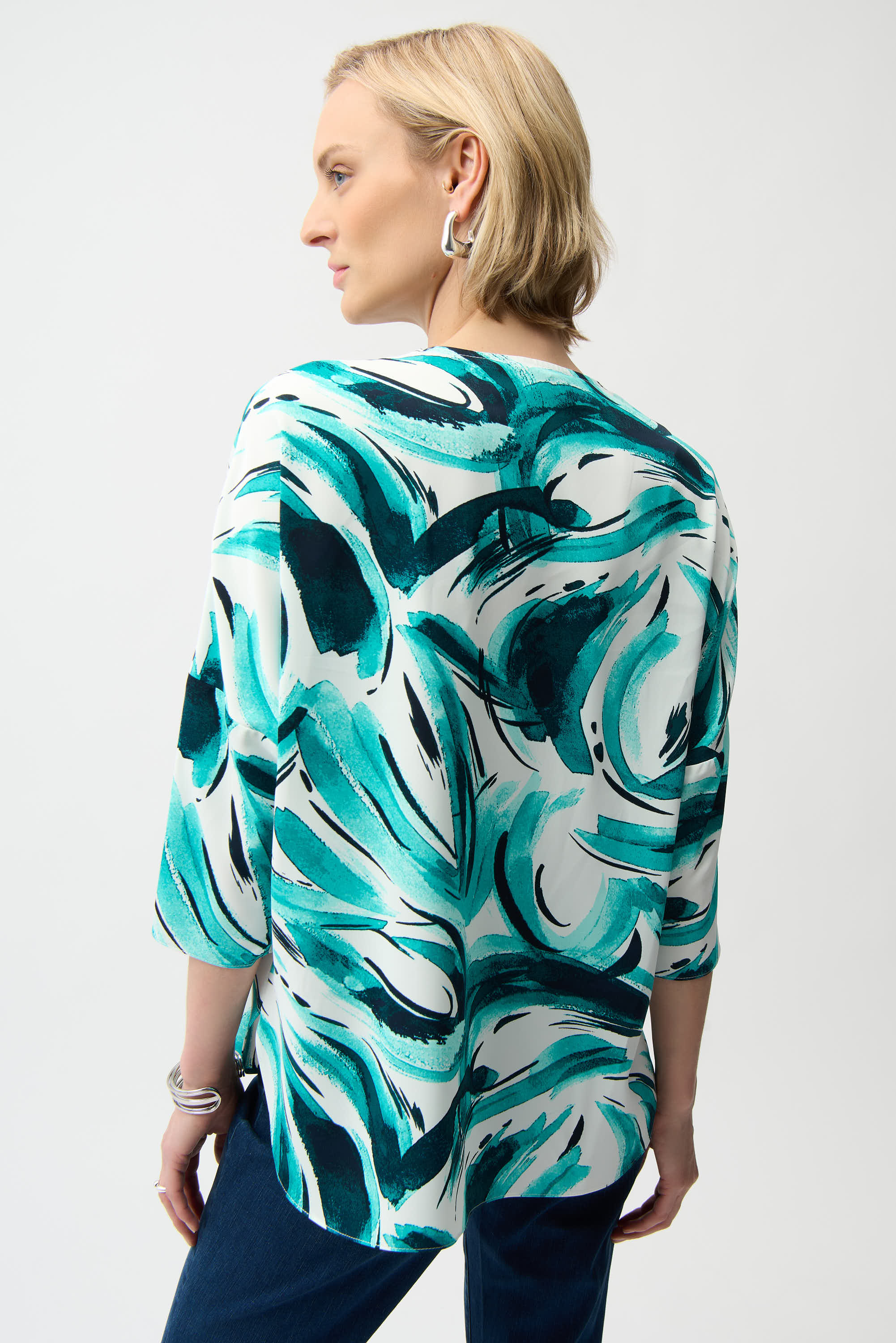 Recycled Woven Abstract Print Boxy Tunic