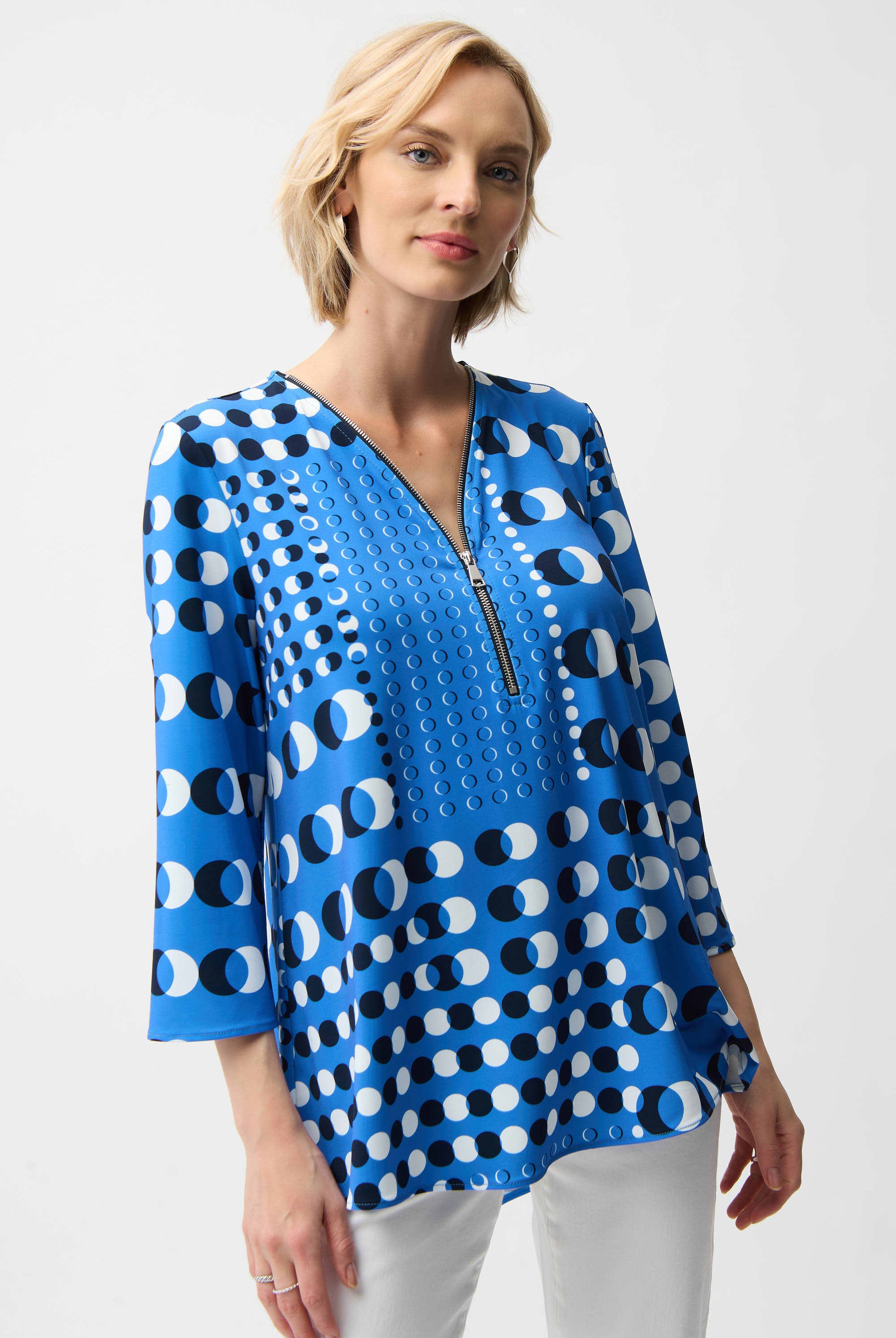 Joseph Ribkoff Dot Print Fit and Flare Tunic | Unique Apparel USA