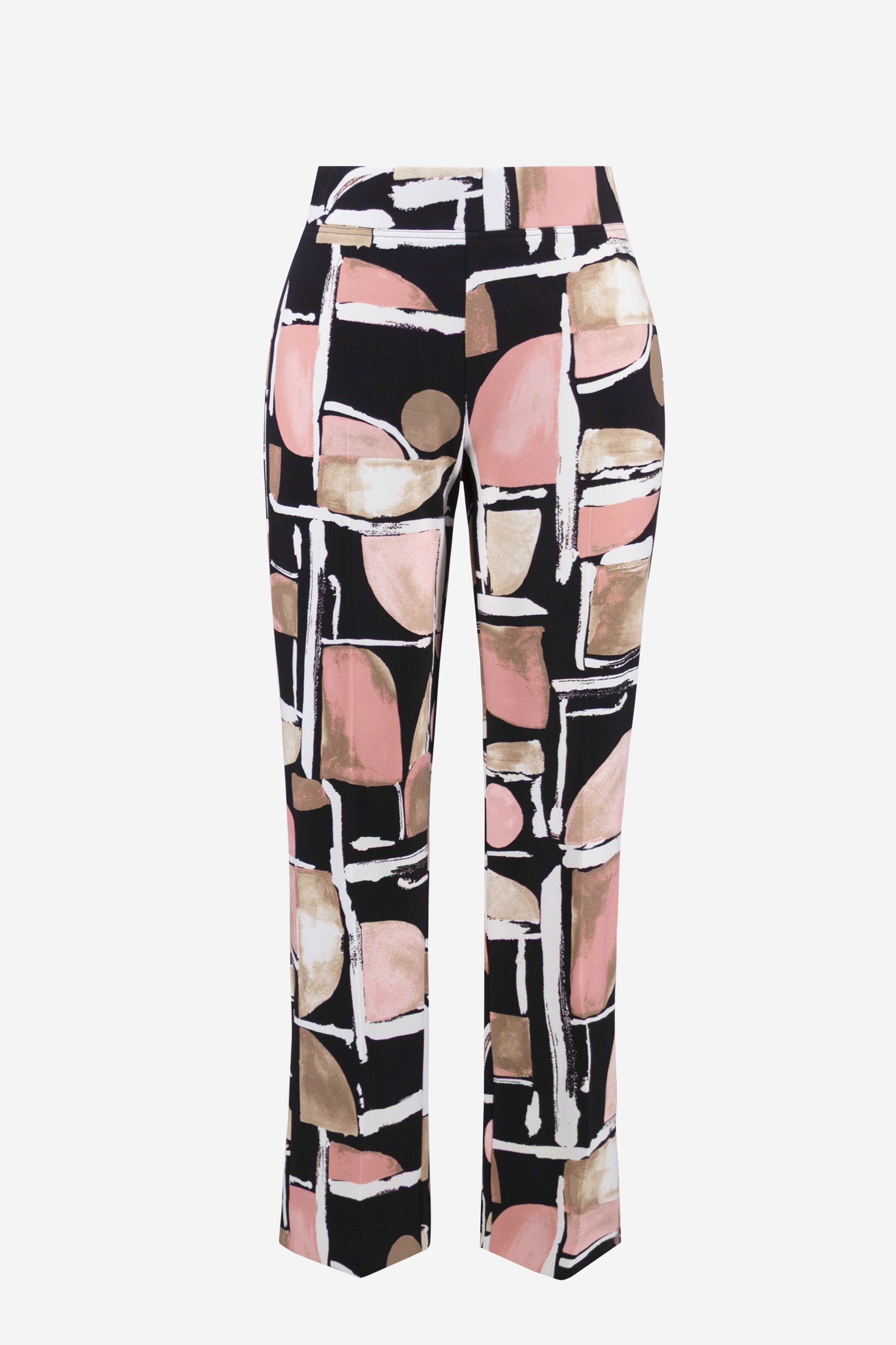 Joseph Ribkoff Silky Knit Abstract Print Straight Pull-On Pants-261309