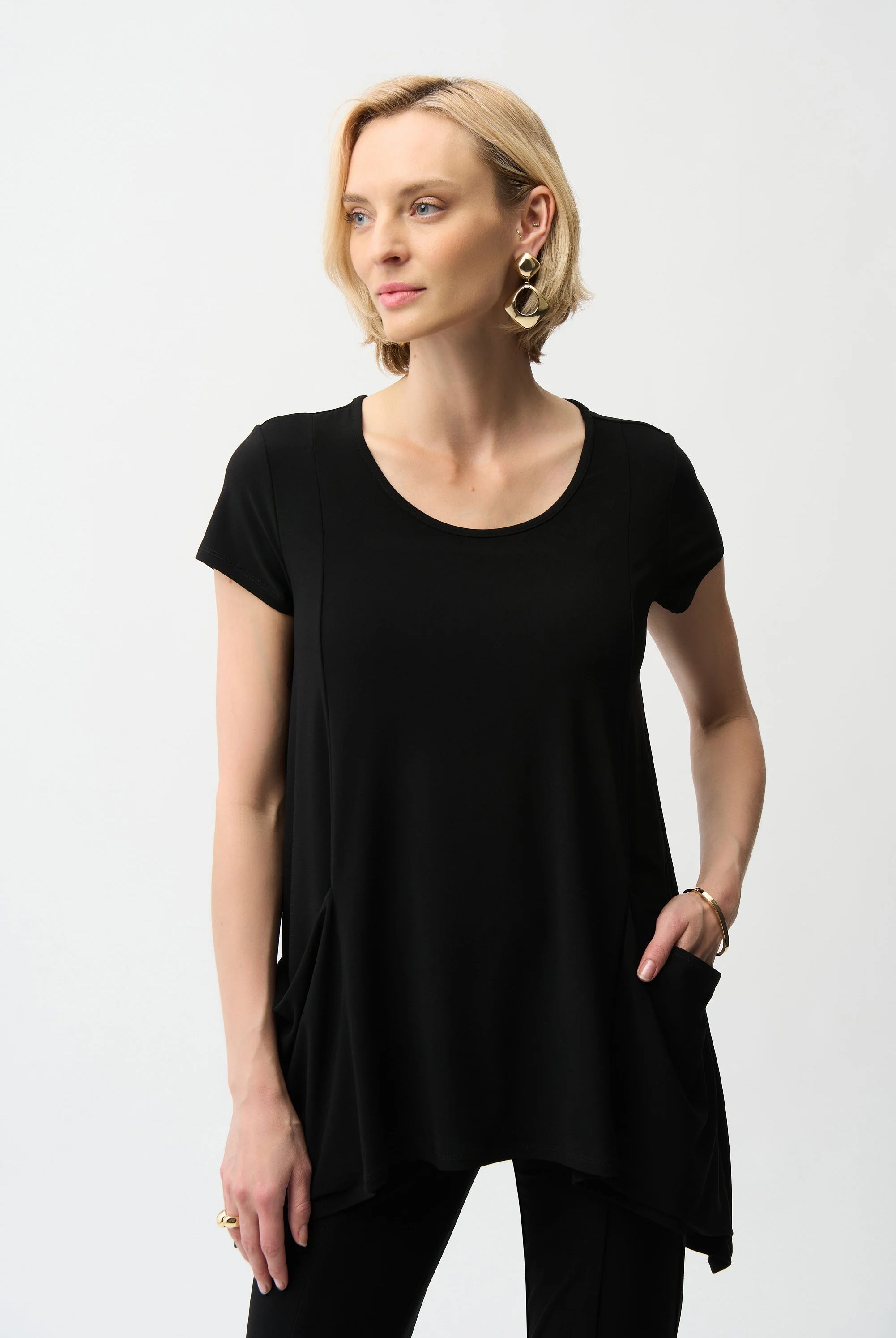 Joseph Ribkoff Silky Tunic With Handkerchief Hem | Unique Apparel USA