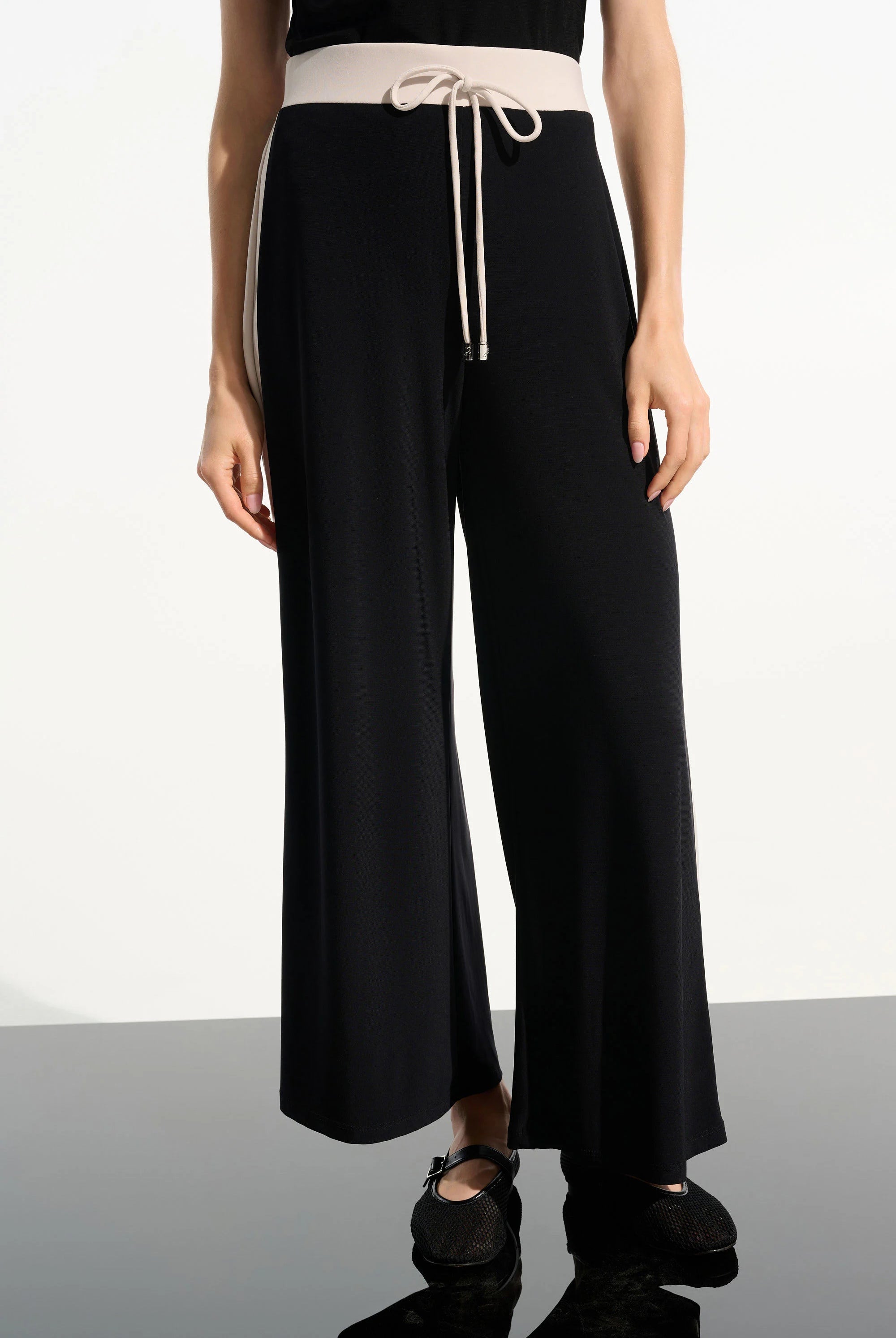 Joseph Ribkoff Silky Knit Color Block Wide Leg Pull-On Pants | Unique Apparel USA