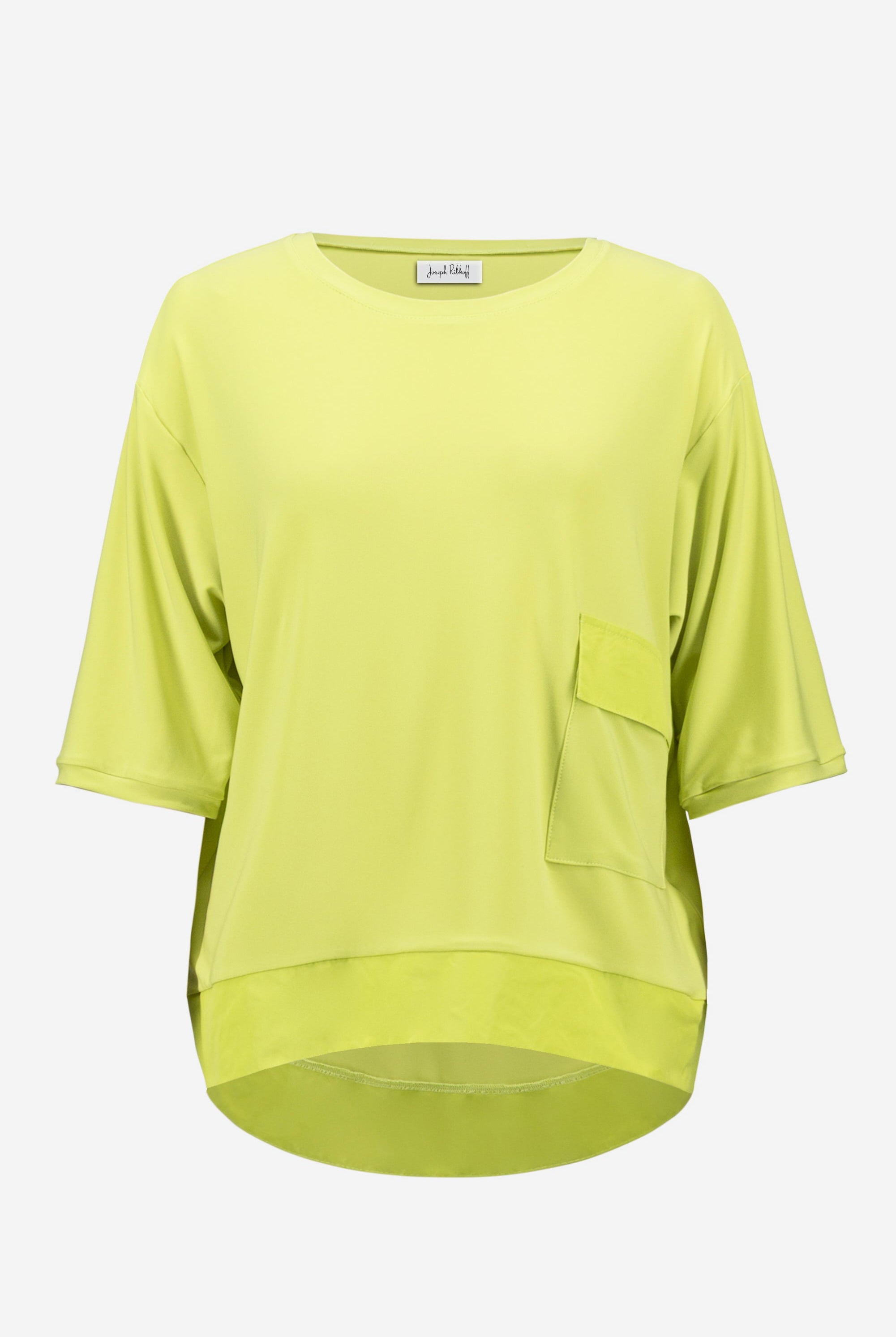Silky Knit And Memory Boxy Tunic With Pocket Detail