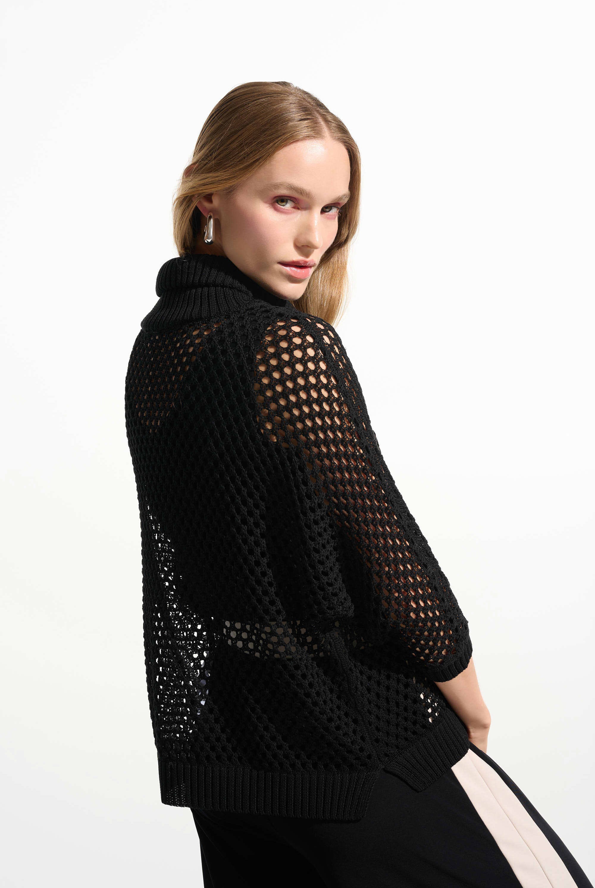 Joseph Ribkoff Boxy Sweater Knit With Zipped Neckline | Unique Apparel USA