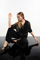 Joseph Ribkoff Boxy Sweater Knit With Zipped Neckline-261634