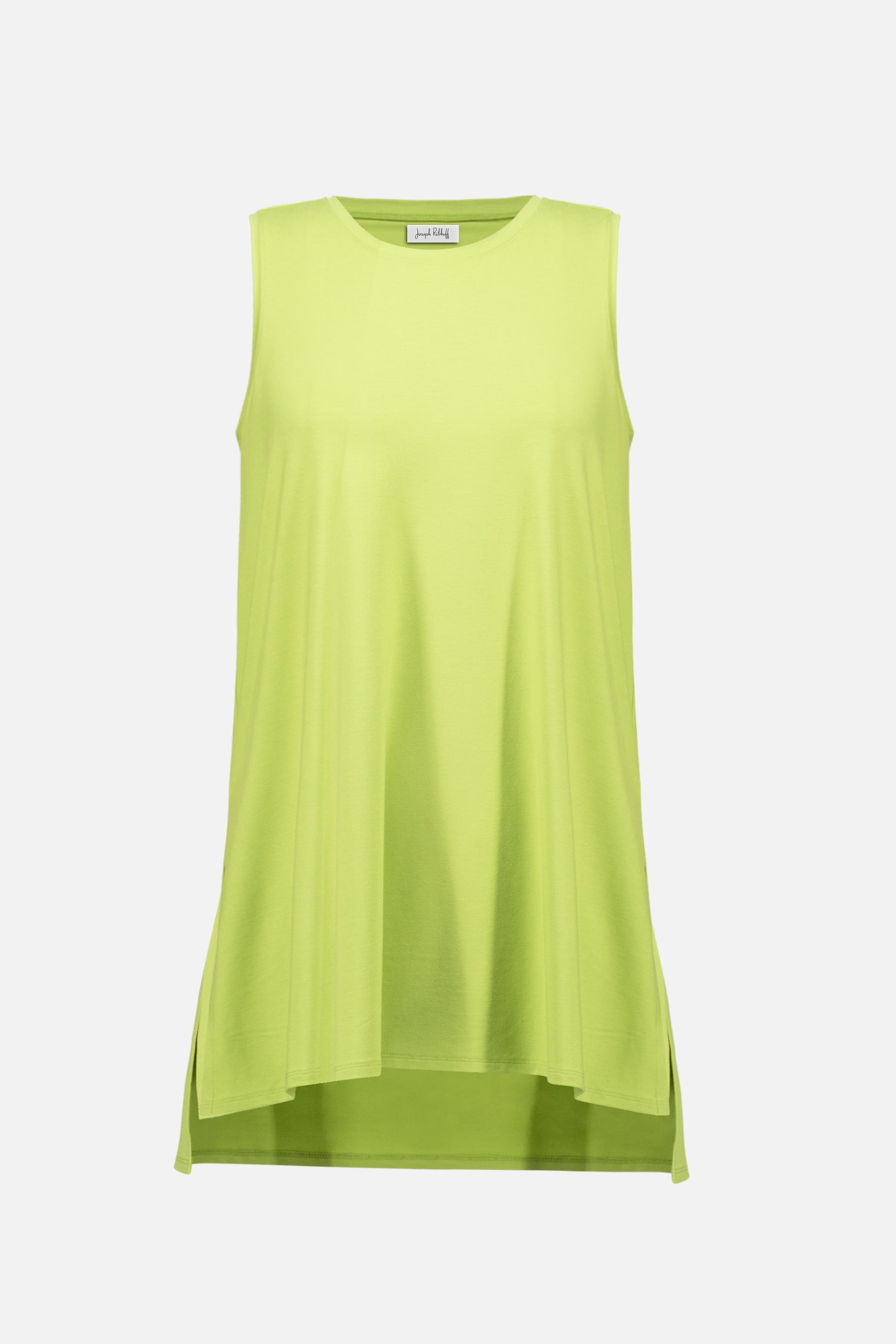 Jersey Sleeveless Straight Tunic With Scoop Neck