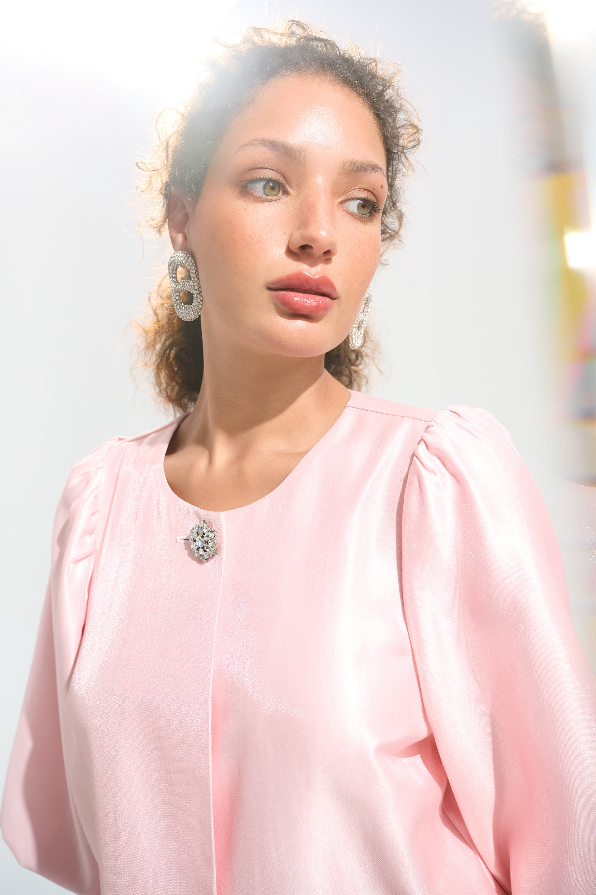 Signature | Shimmer Jacquard Boxy Jacket With Puff Sleeves