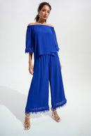 Joseph Ribkoff Signature | Georgette Wide Leg Culotte With Novelty Hem-261716