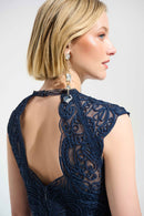Joseph Ribkoff Signature | Guipure Soutache Trumpet Dress With Ruffle Hem-261740